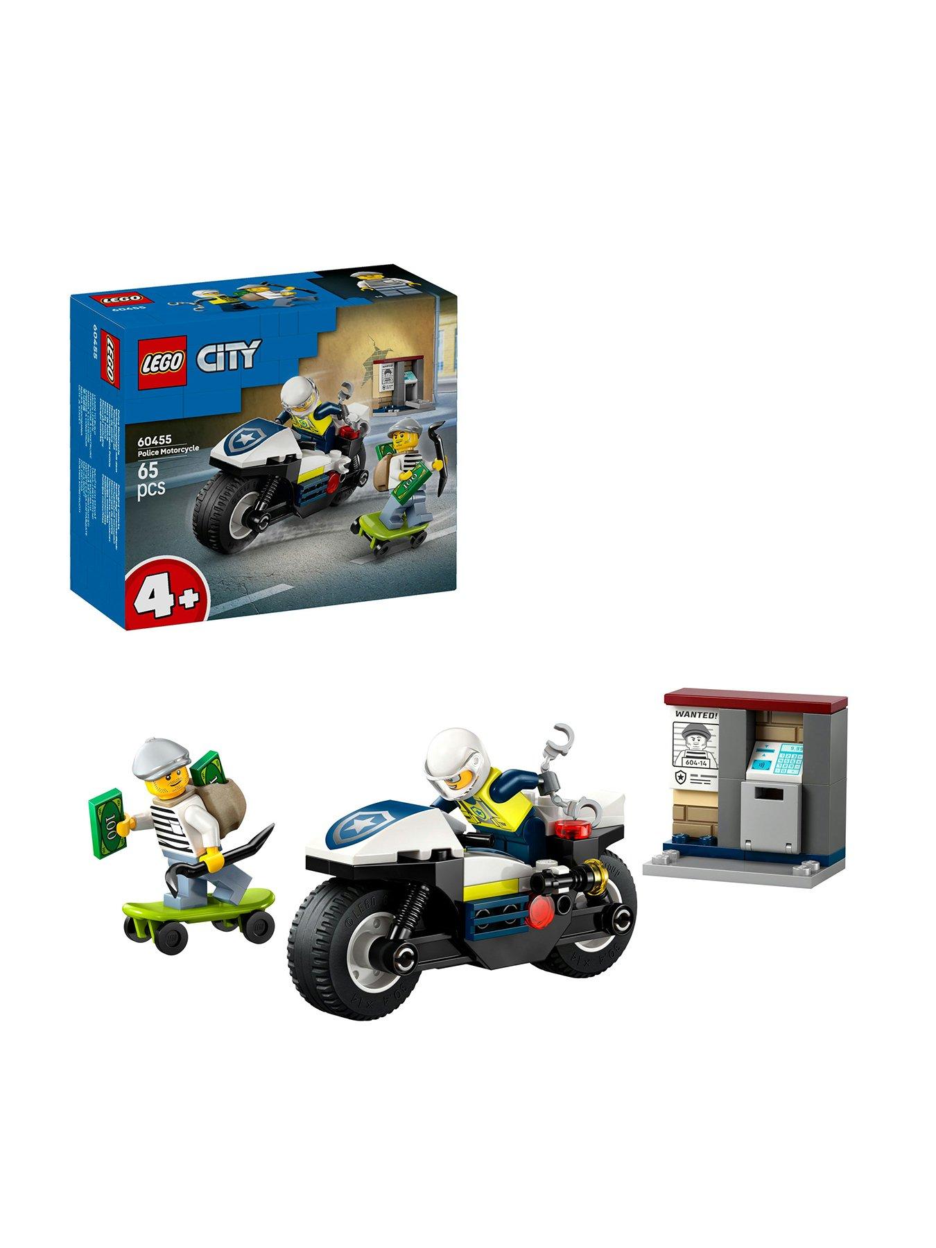 Image of LEGO City Police Motorcycle Chase Toy, Motorbike Set 60455