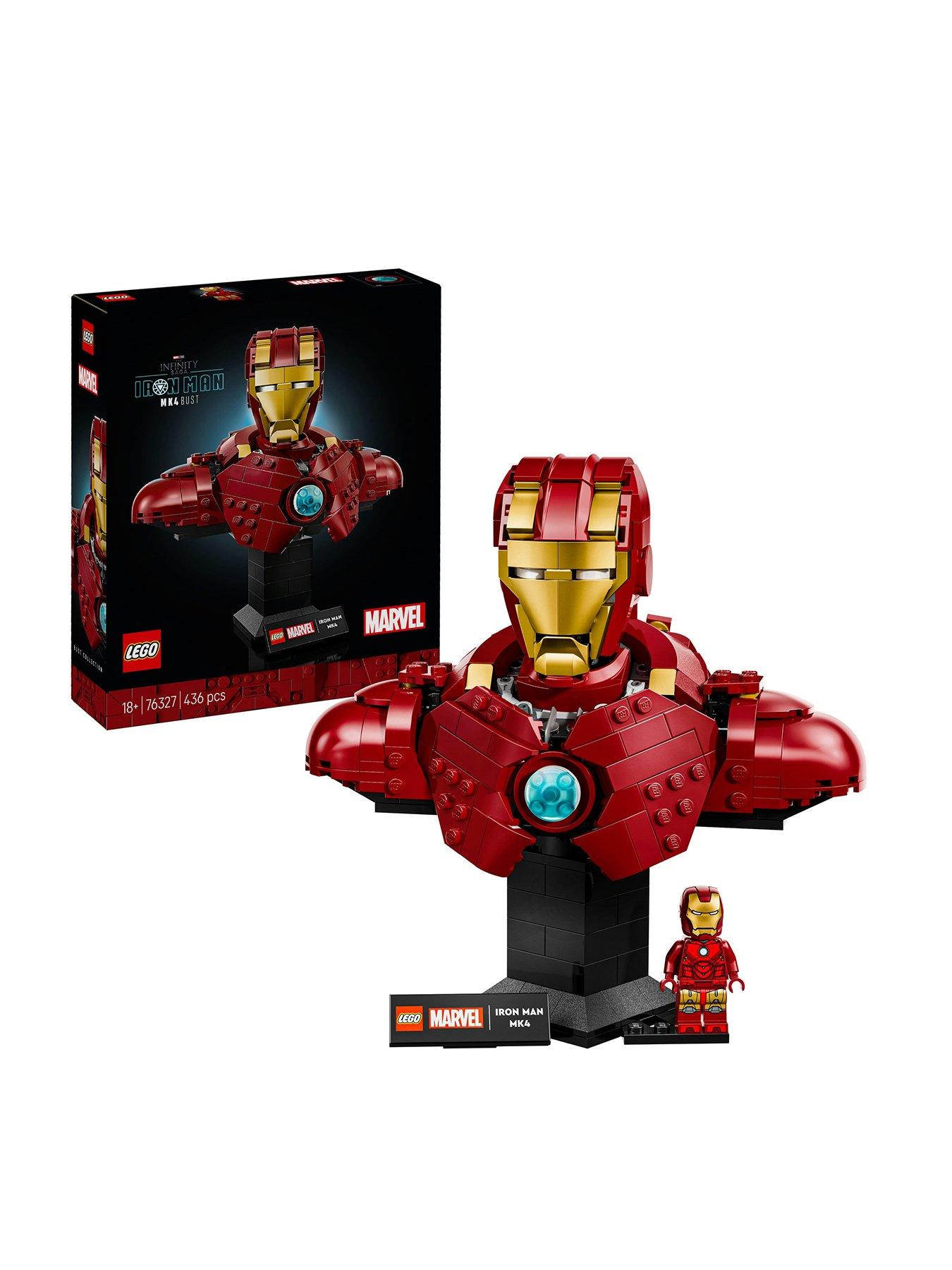 LEGO Marvel Super Heroes Iron Man MK4 Bust, Buildable Model for Adults with Minifigure 76327