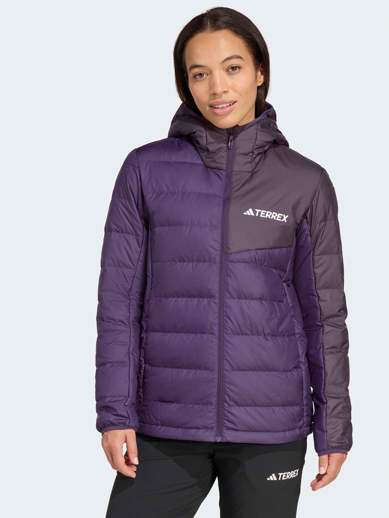 adidas Terrex Womens Mt Down Hooded Jacket - Purple