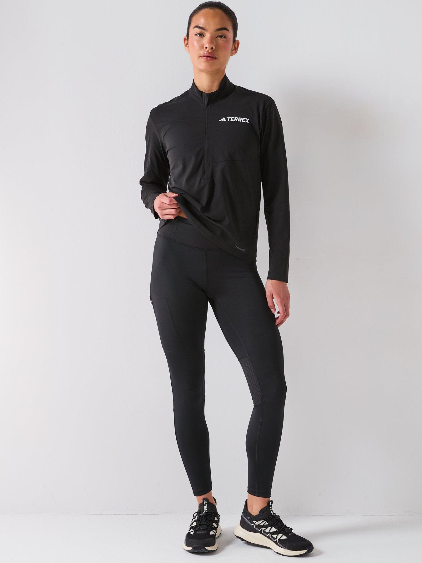 Image 3 of 6 of adidas Terrex Womens Outdoor Multi Climacool 1/2 Zip Long Sleeve Long-Sleeve Top - Black