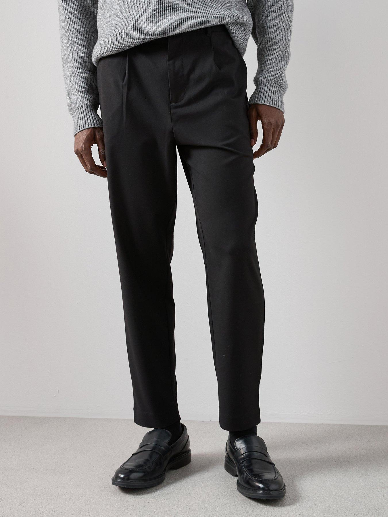 Image 1 of 7 of The Very Collection Smart Pleated Trousers - Black
