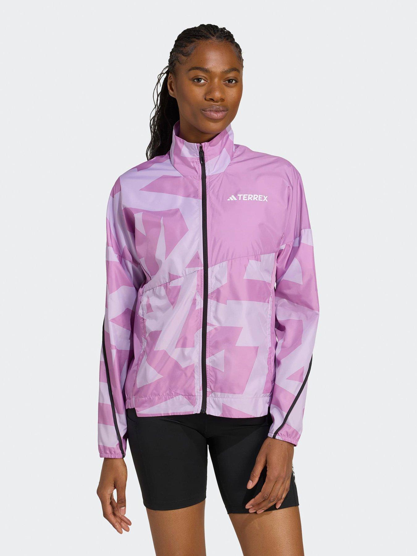 adidas Terrex Womens Outdoor Multi Printed Wind Jacket - Purple