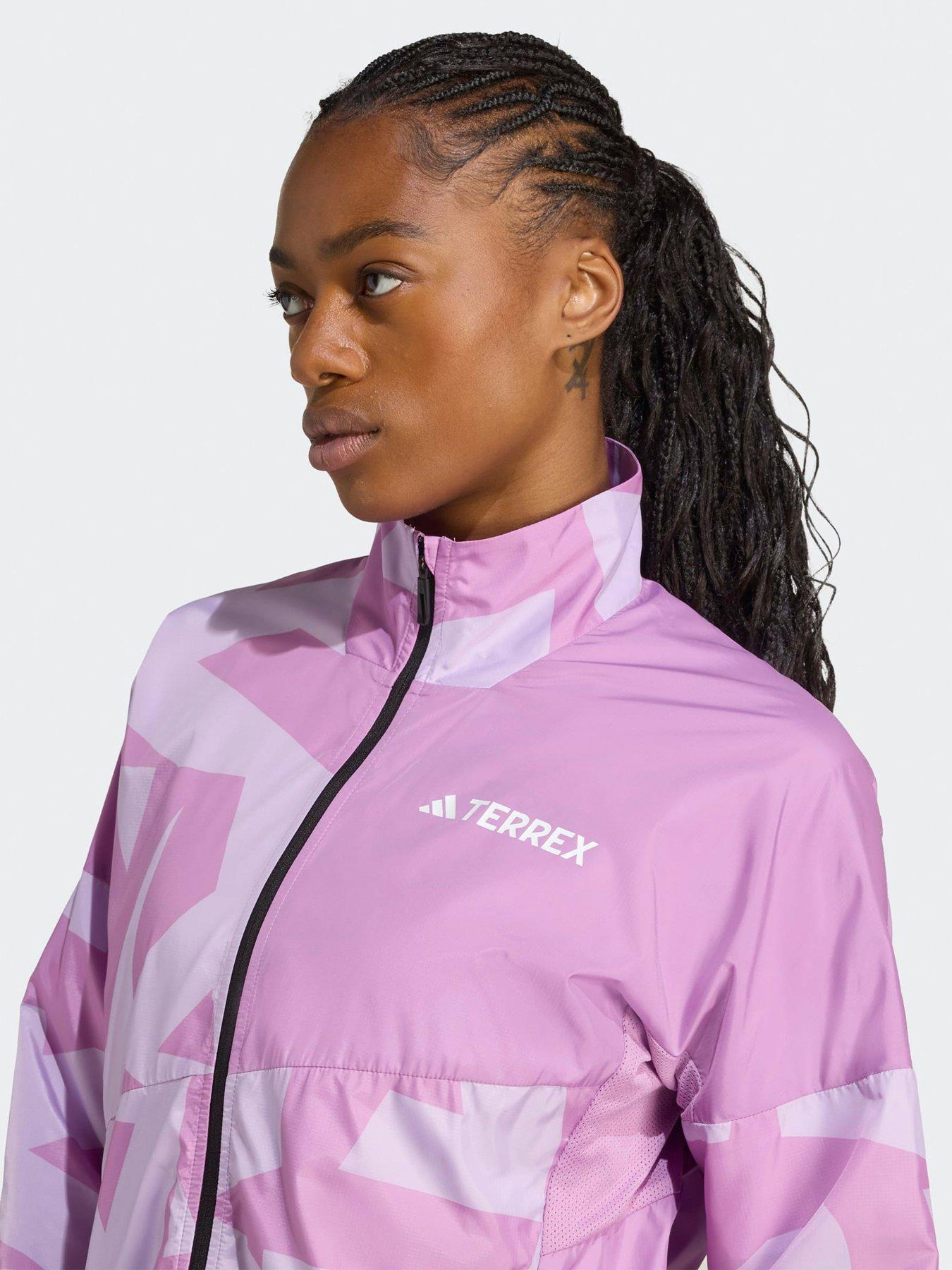 Image 4 of 5 of adidas Terrex Womens Outdoor Multi Printed Wind Jacket - Purple