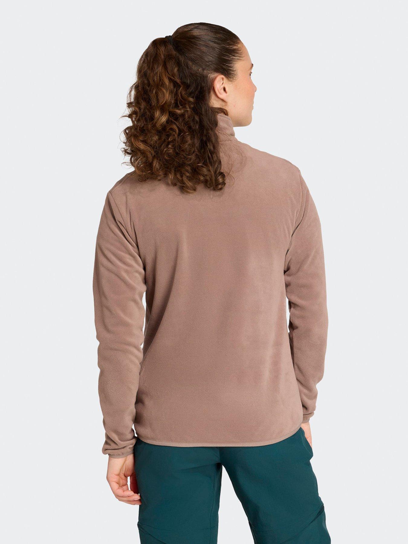 adidas-terrex-womens-outdoor-multi-essentials-14-nbspzip-fleece-jacket-brownstillFront