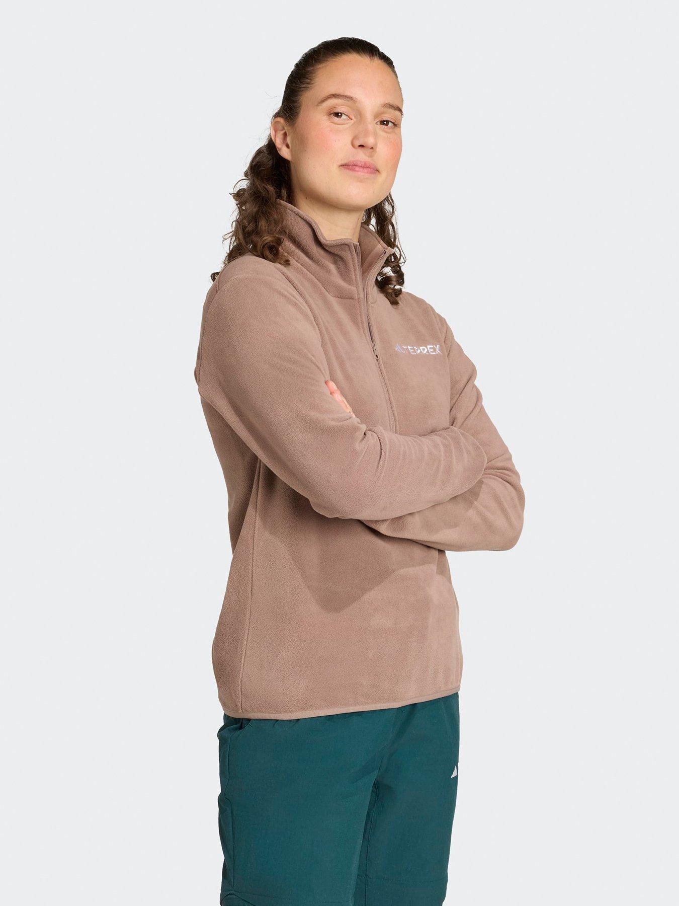 adidas-terrex-womens-outdoor-multi-essentials-14-nbspzip-fleece-jacket-brownback
