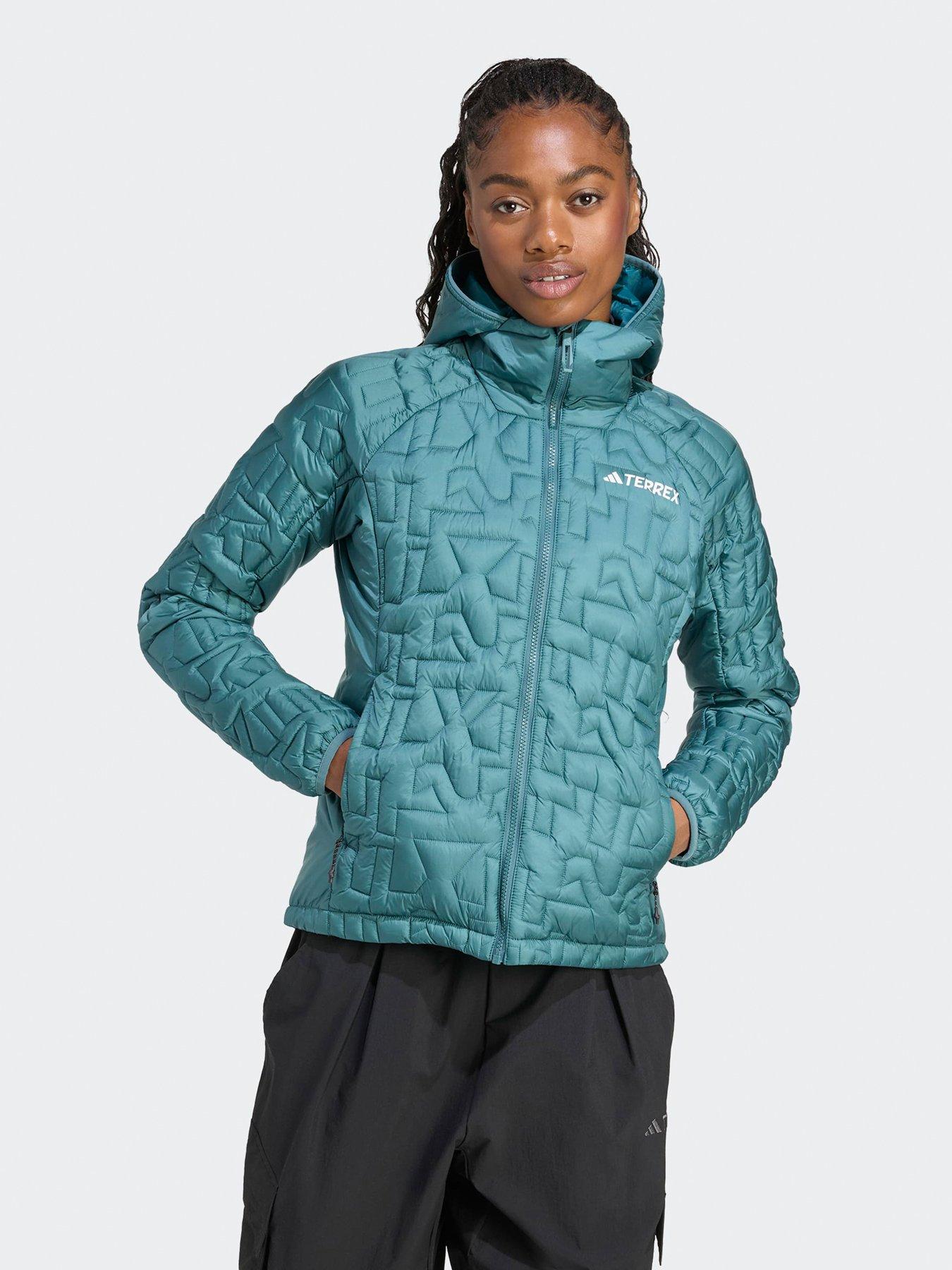 adidas Terrex Womens Xperior Primaloft Loose Fill Insulated Hooded Jacket - Green