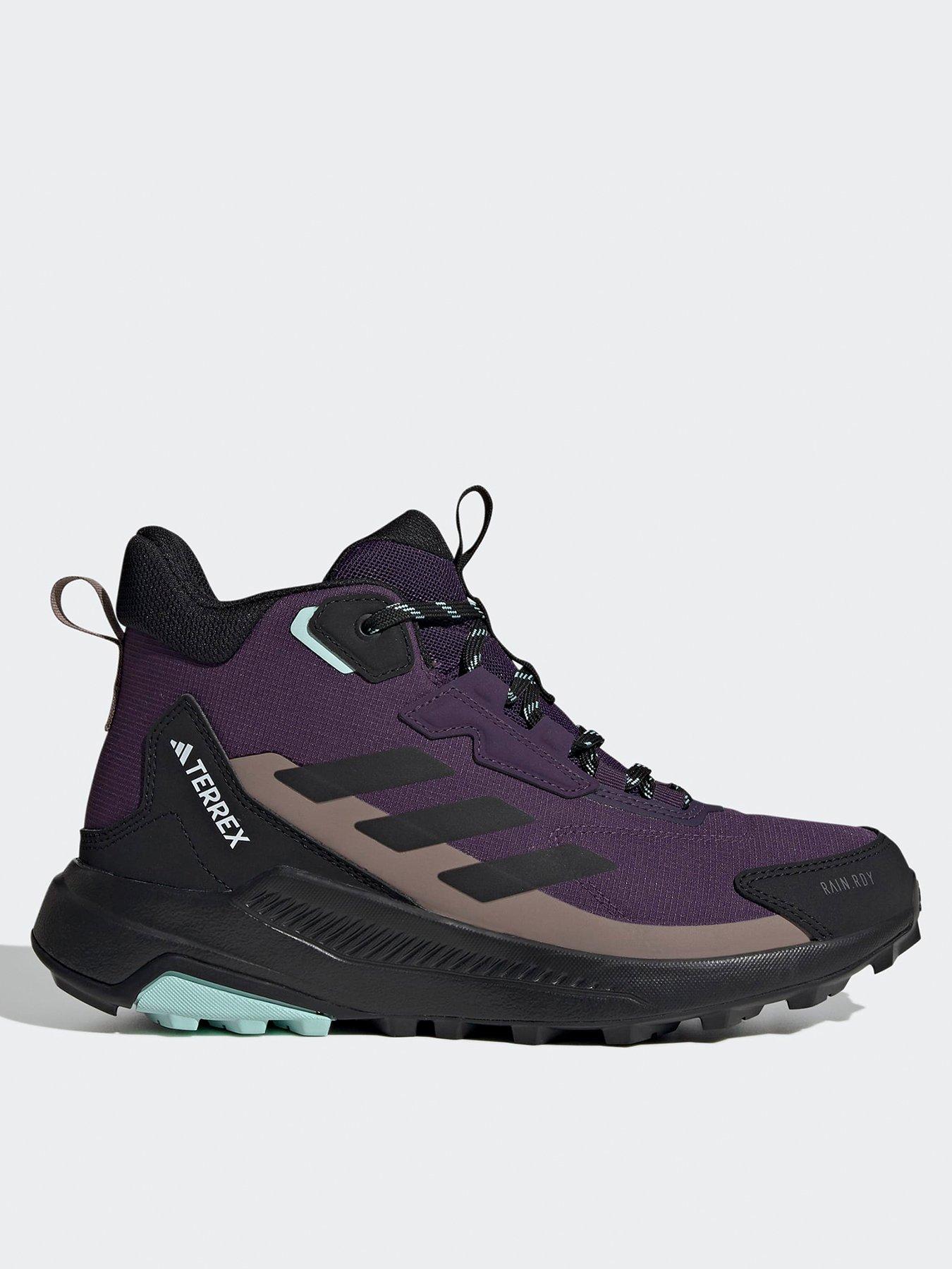 adidas Terrex Womens Anylander Mid RainRdy Hiking Shoes - Purple