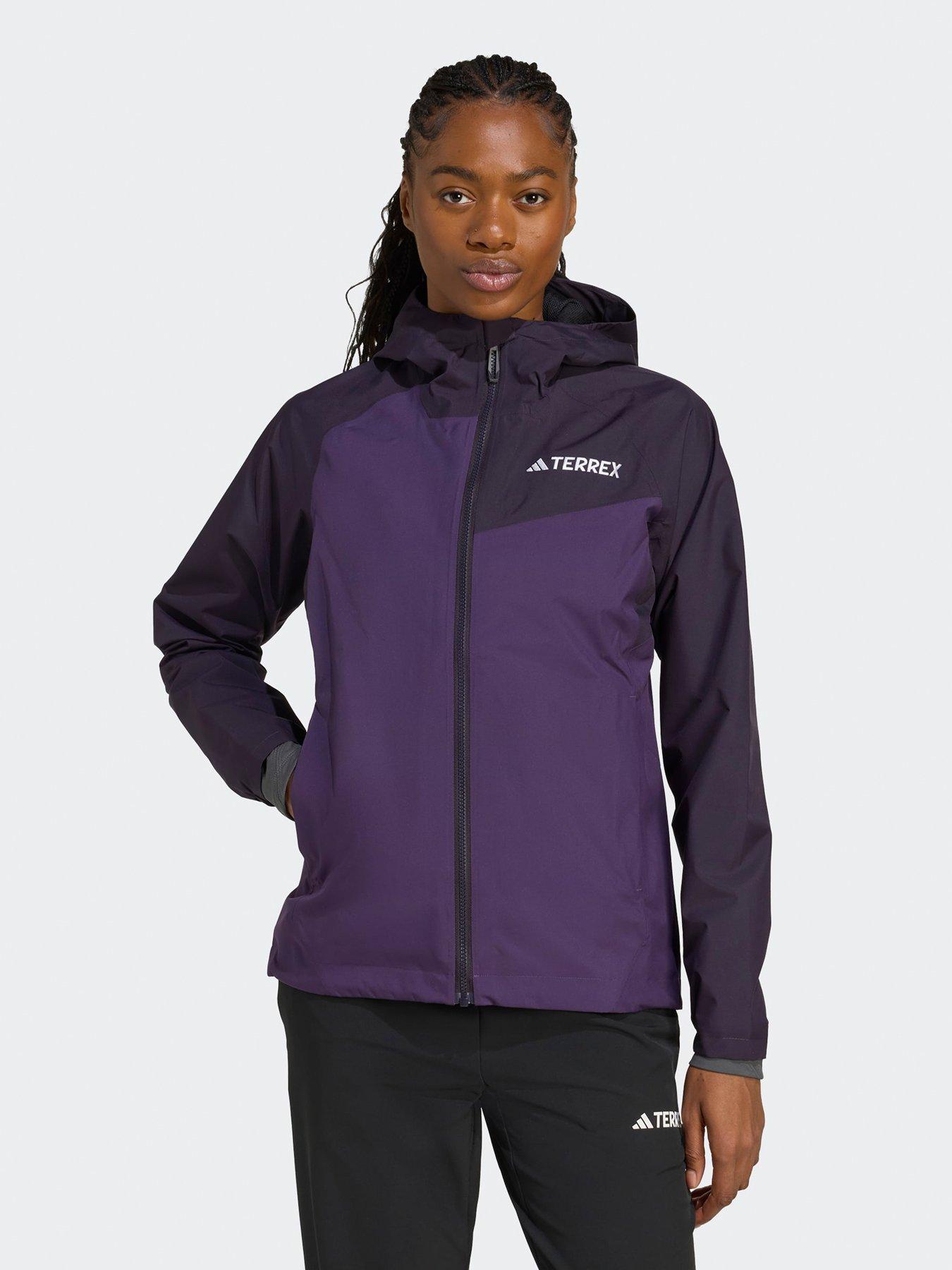 adidas Terrex Womens Outdoor Multi 2L RainRdy Jacket - Purple