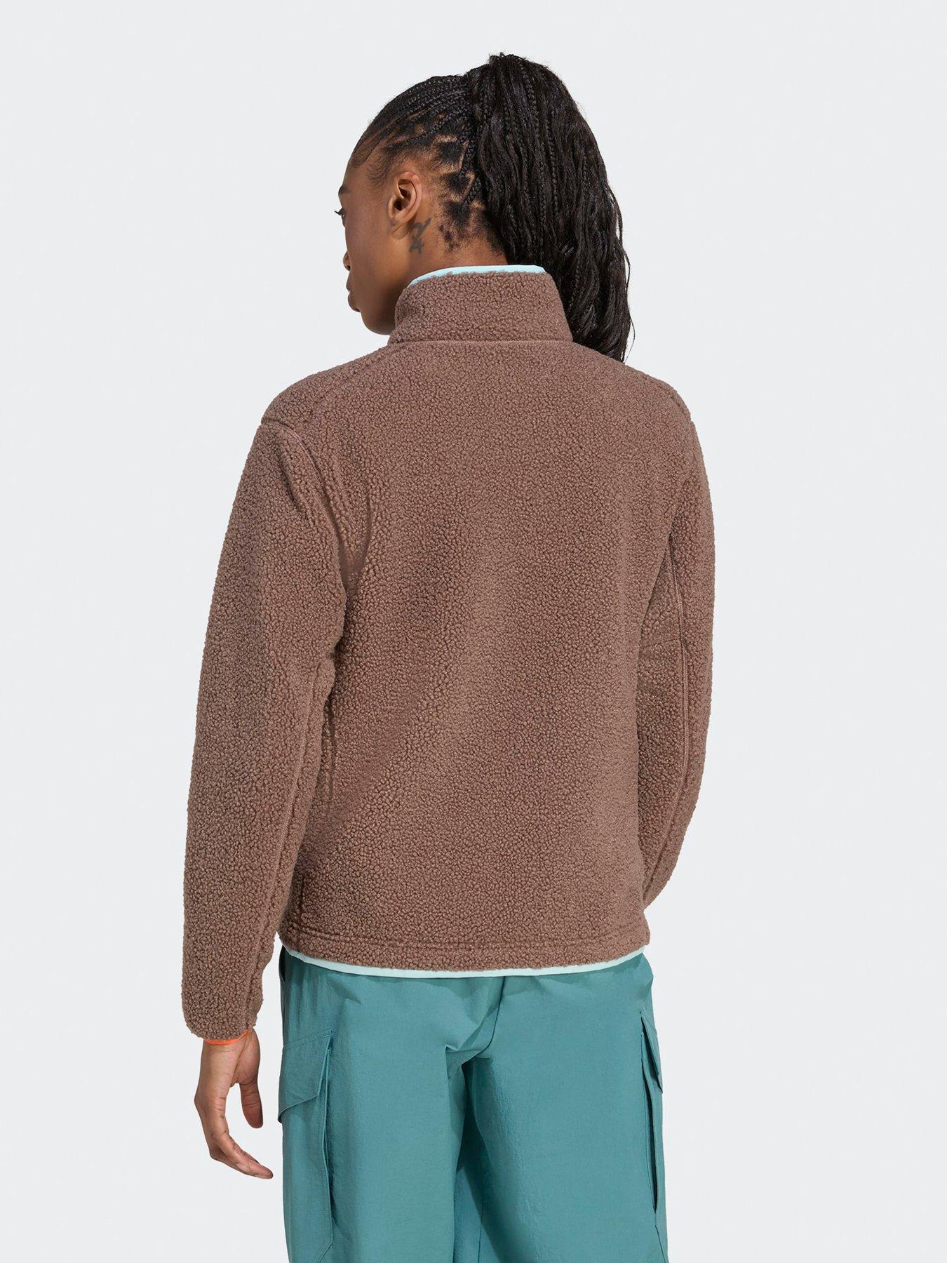 adidas-terrex-womens-outdoor-xploric-high-pile-fleece-pullover-sweatshirt-greenstillFront