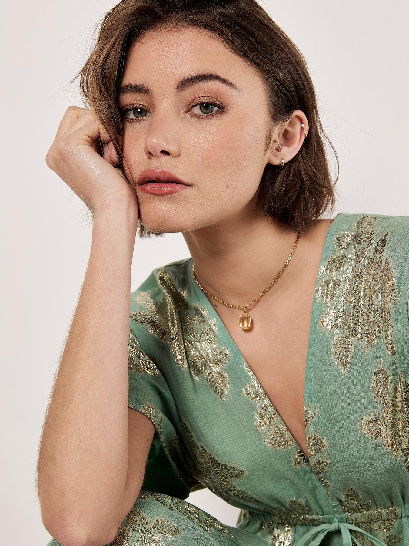 apricot-luminous-floral-batwing-maxi-dress-greendetail