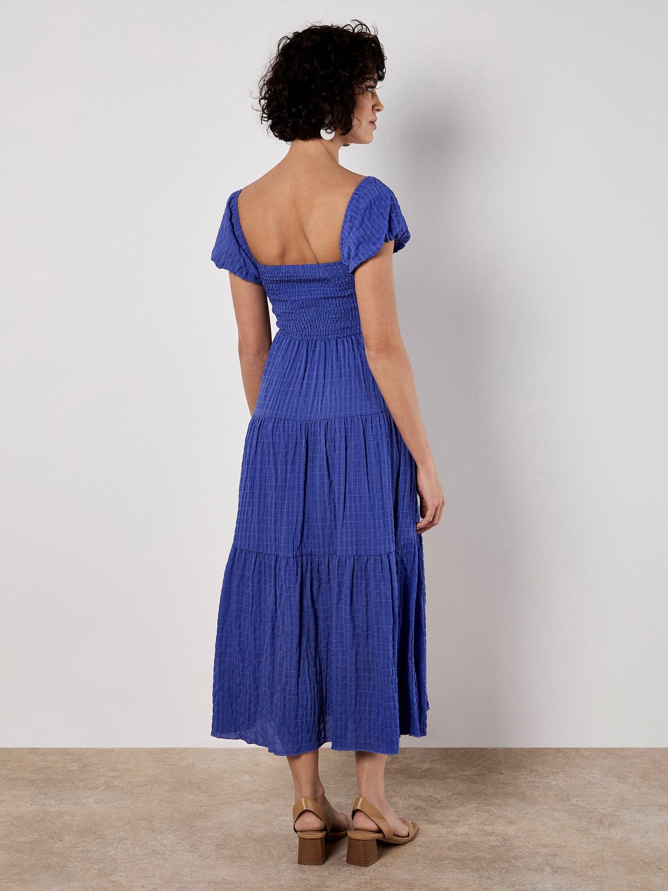 Image 2 of 5 of Apricot Apricot Self Check Tiered Midaxi Dress