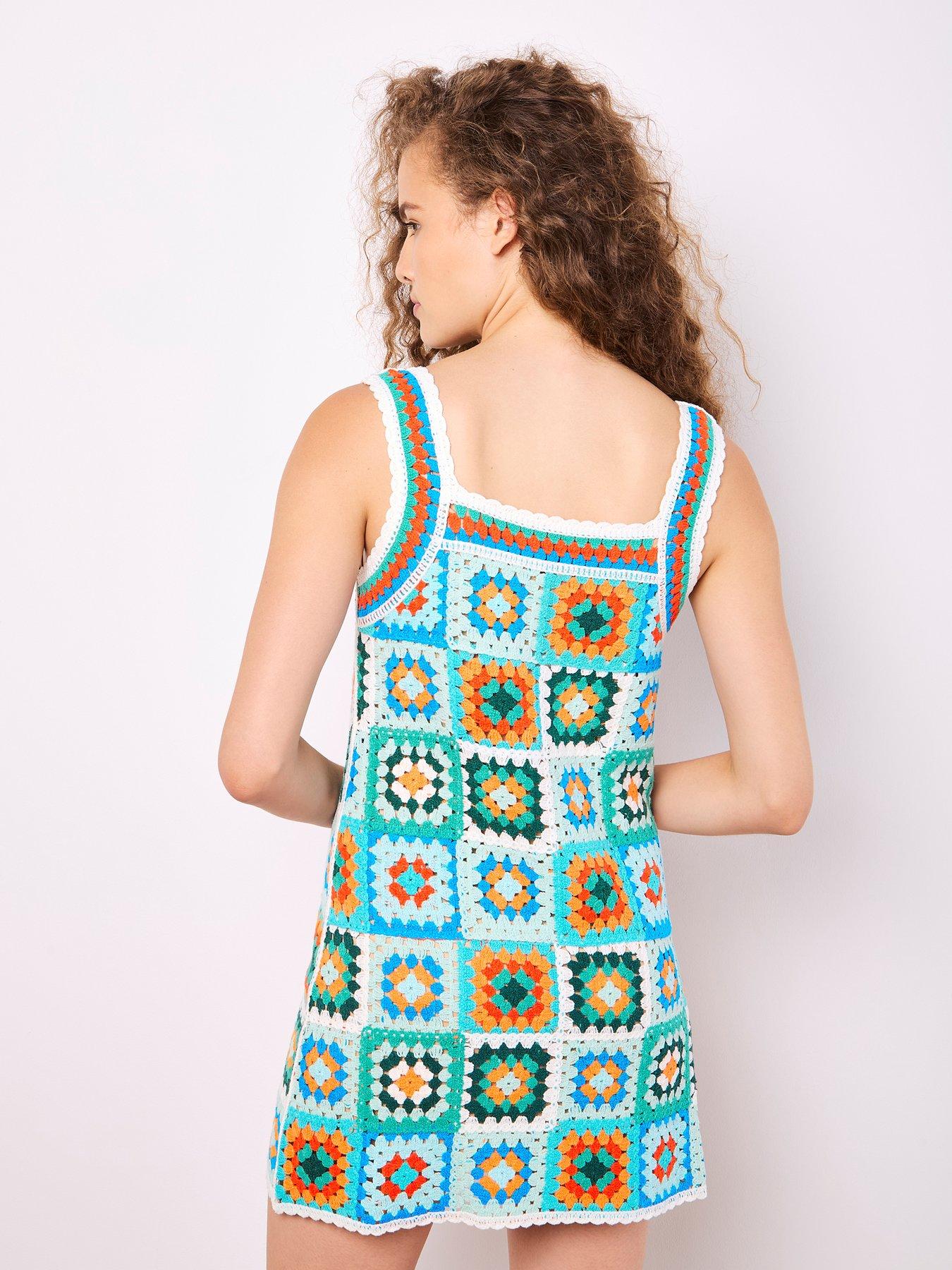 Image 2 of 4 of Apricot Apricot Crochet Squares Dress