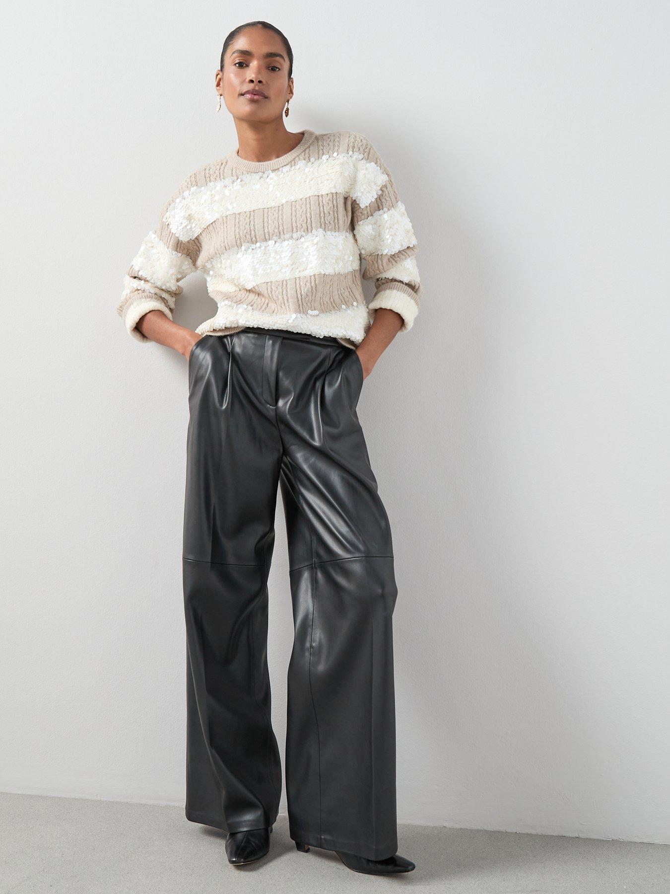 the-very-collection-crew-neck-sequin-cable-oversized-jumper-beigeback