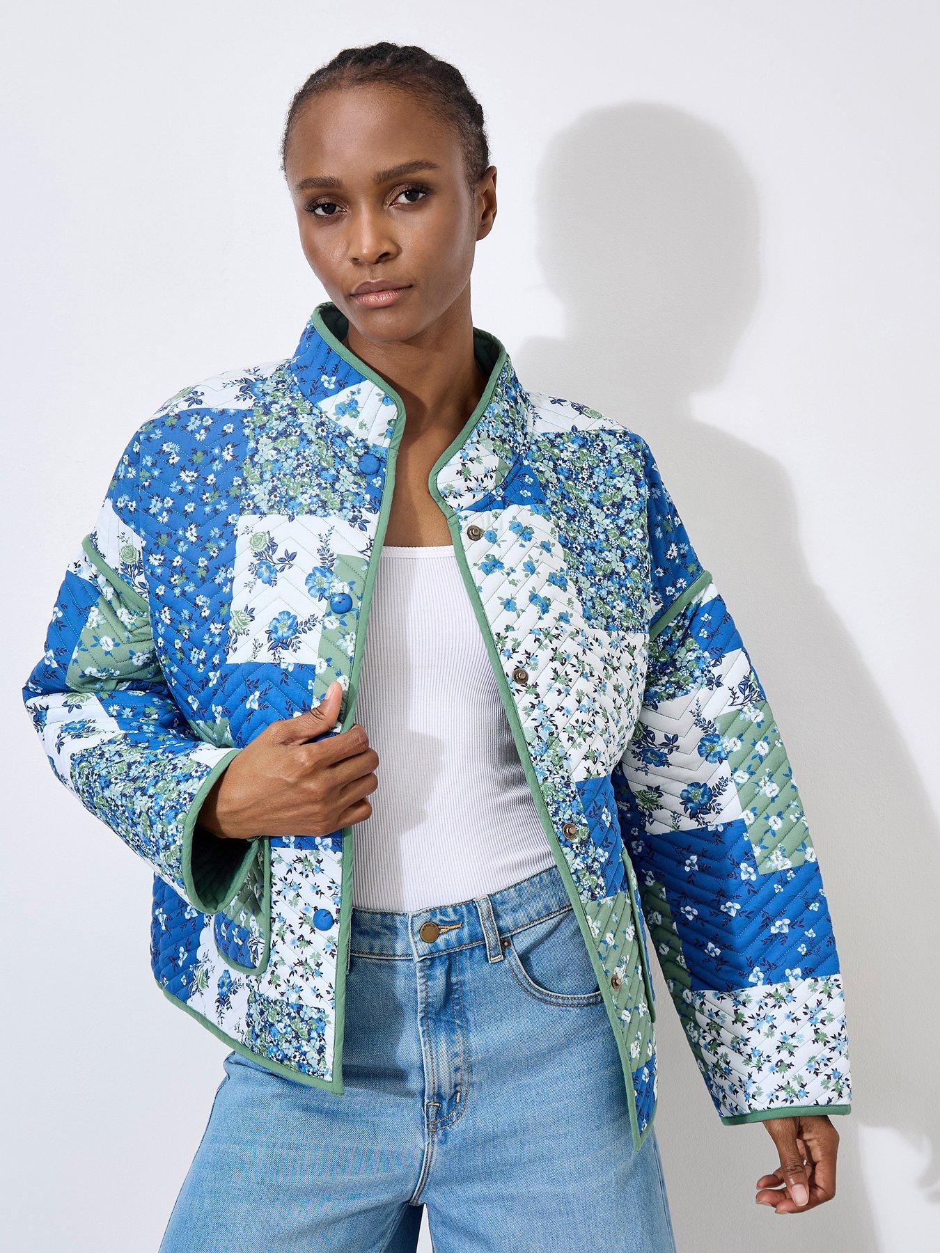 Image 6 of 6 of Apricot Apricot Patchwork Print Quilted Jacket
