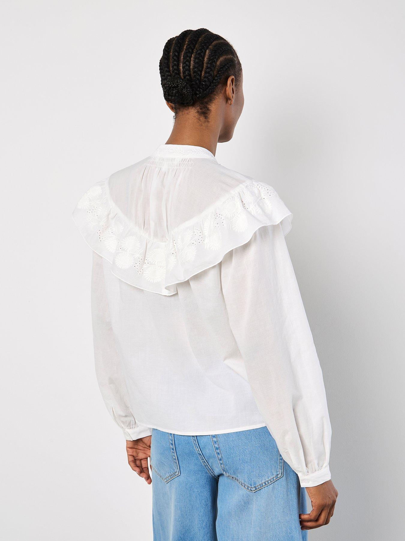 Image 2 of 5 of Apricot Apricot Embroidered Bib Shirt