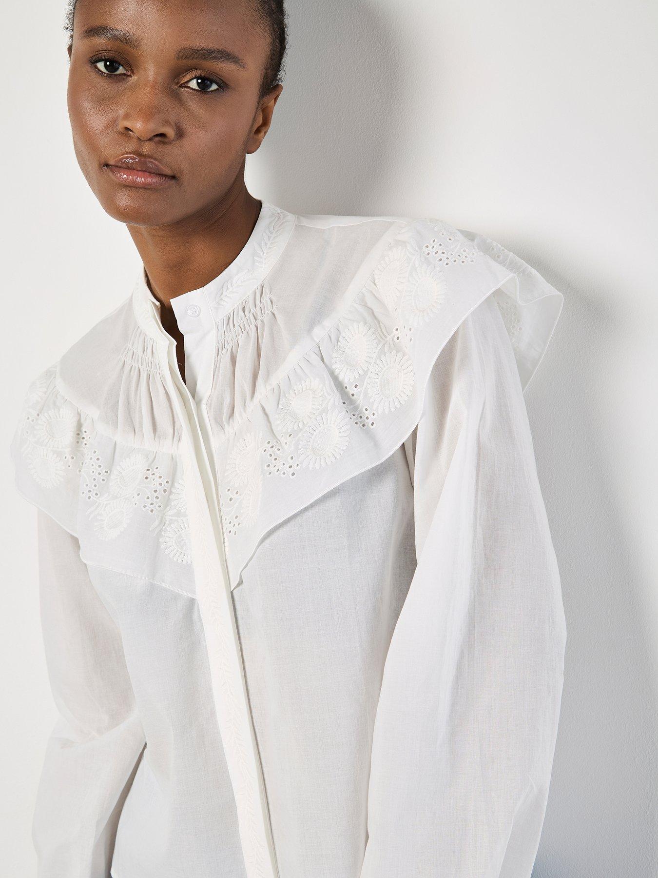 Image 5 of 5 of Apricot Apricot Embroidered Bib Shirt