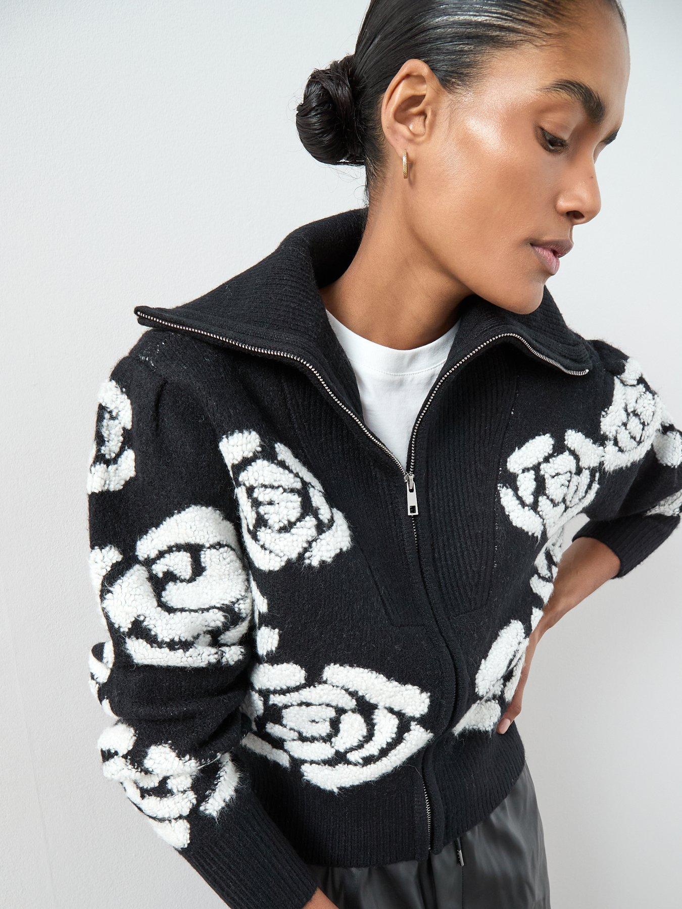 the-very-collection-style-yarn-zip-through-rose-jacquard-cardigan-with-wool-blackoutfit