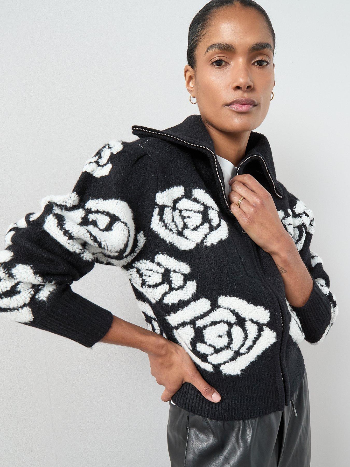 the-very-collection-style-yarn-zip-through-rose-jacquard-cardigan-with-wool-blackdetail