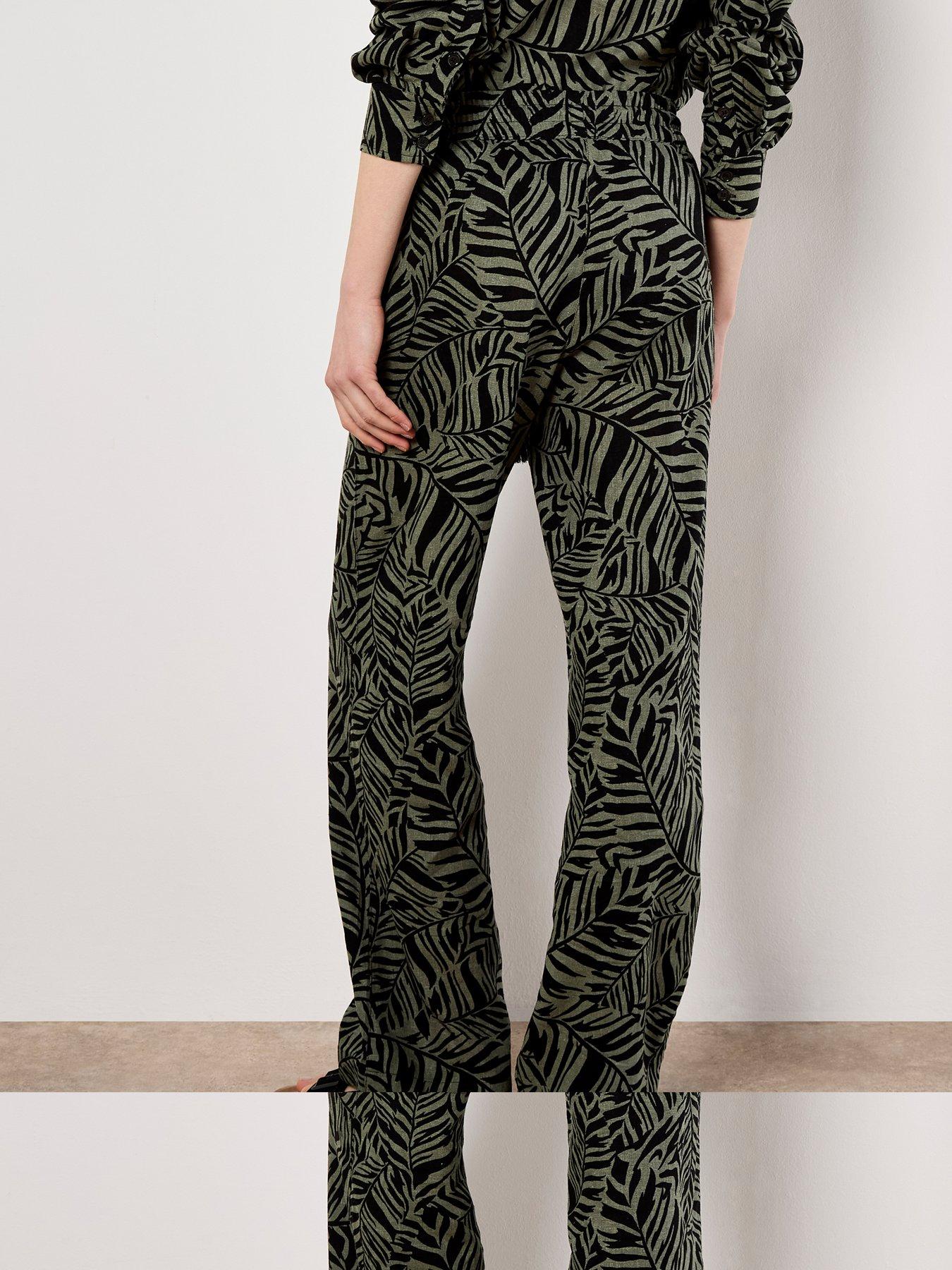 Image 2 of 5 of Apricot Bold Leaf Abstract Trouser