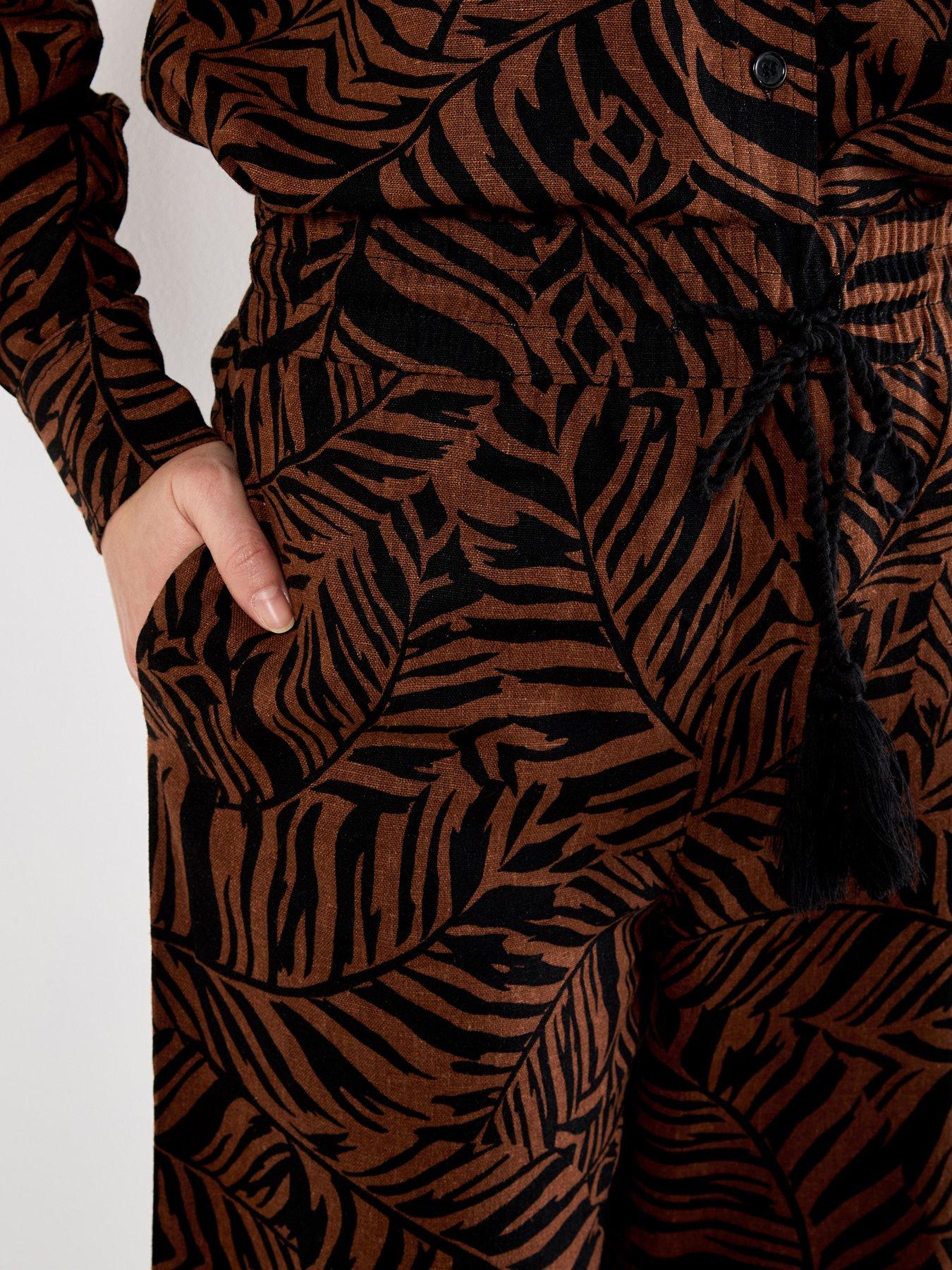 apricot-apricot-bold-leaf-abstract-trouseroutfit