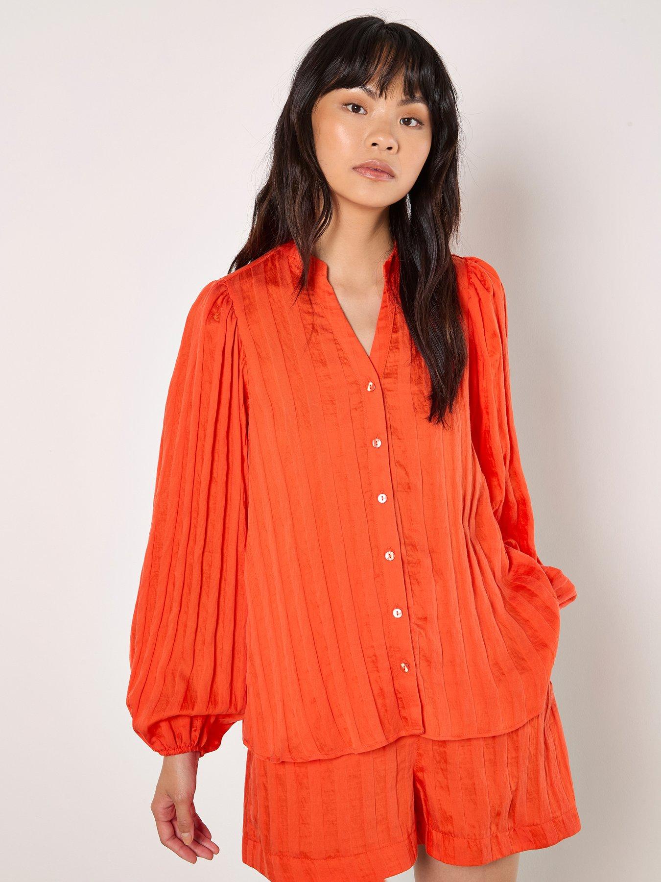 Image 1 of 4 of Apricot Apricot Grandad Collar Self Stripe Shirt