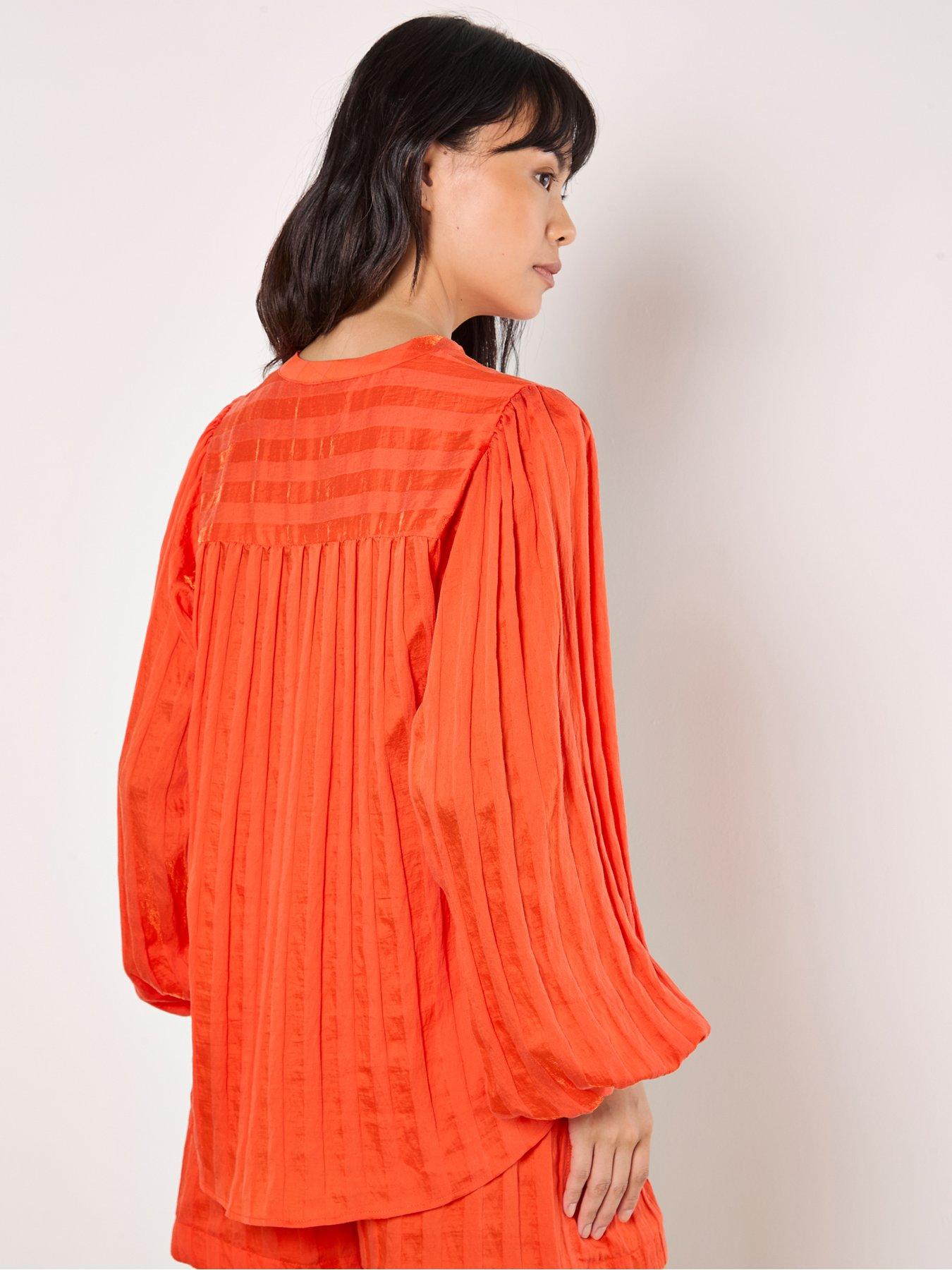 Image 2 of 4 of Apricot Apricot Grandad Collar Self Stripe Shirt