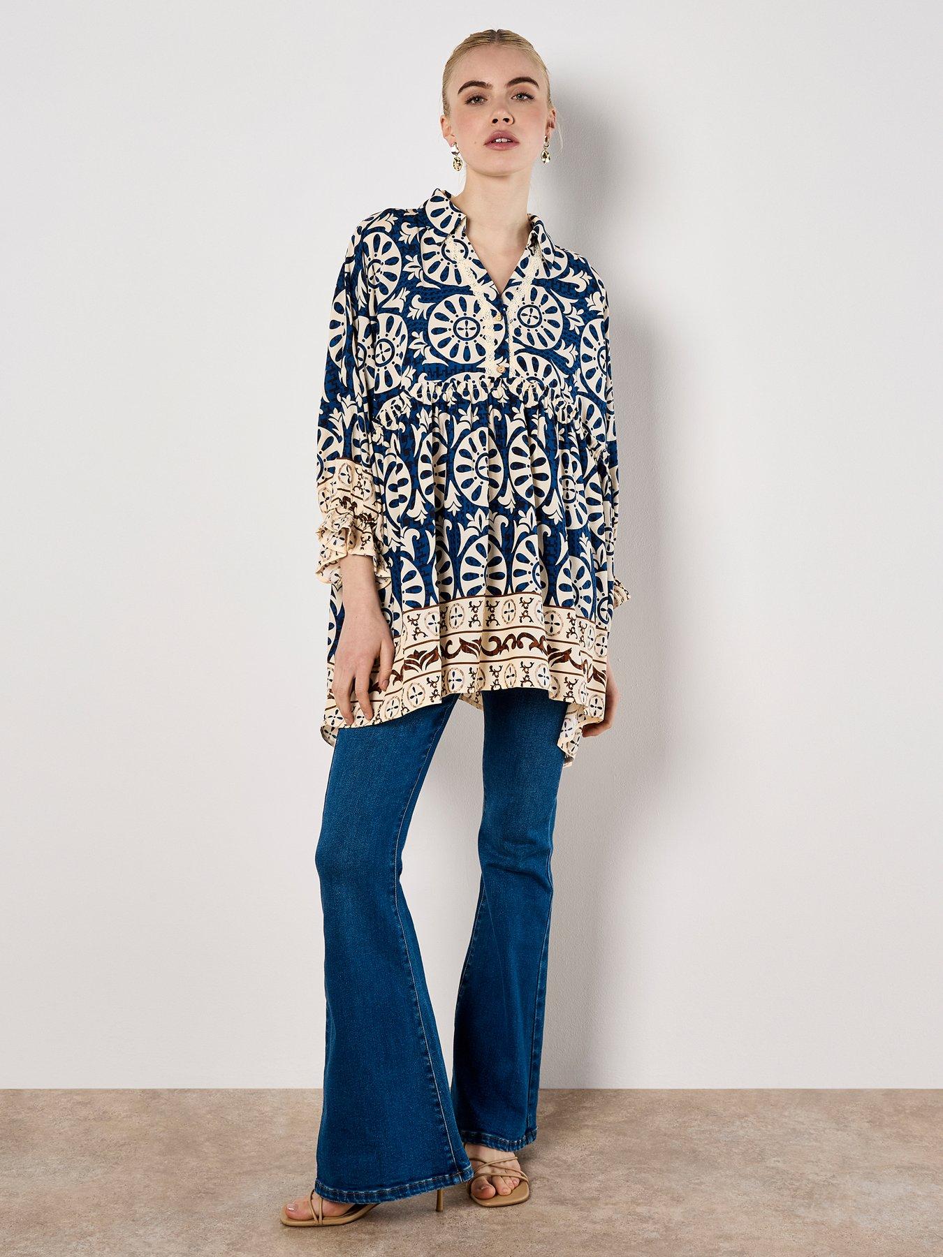 apricot-border-print-oversized-shirt-blueback