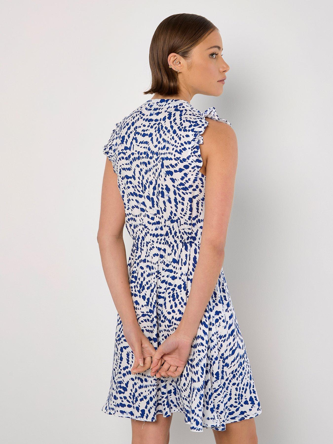 Image 2 of 4 of Apricot Apricot Button Through Frill Slv Dress