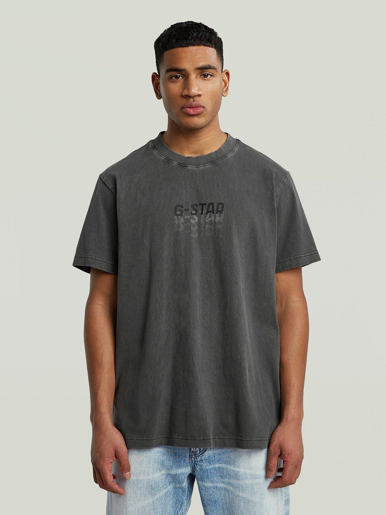 G-Star RAW G-star Multi Logo Overdyed Loose Fit T-shirt- Grey
