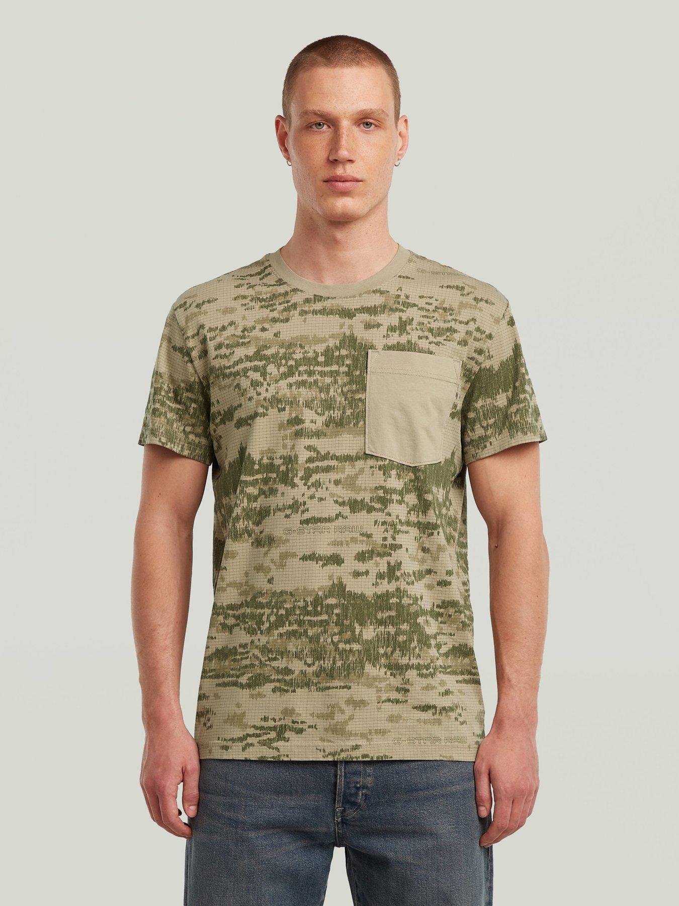 G-Star RAW G-star Camo Print Pocket T-shirt - Khaki