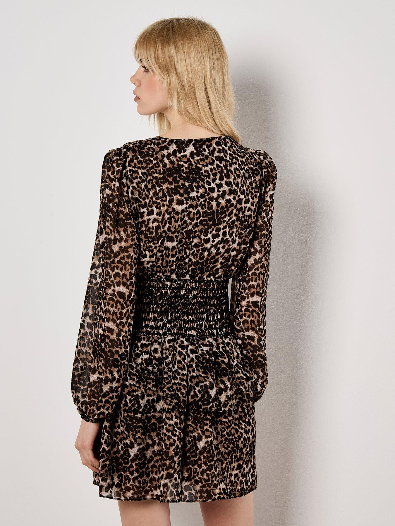 apricot-leopard-print-double-layer-dress-creamstillFront