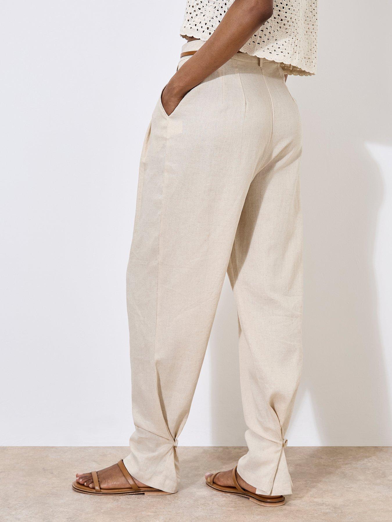 apricot-pleated-wide-leg-cuff-trouser-creamstillFront