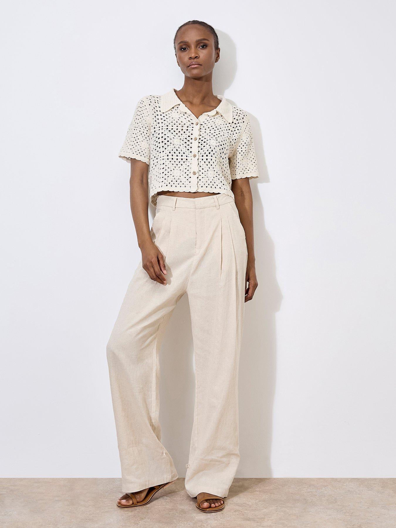 apricot-pleated-wide-leg-cuff-trouser-creamback