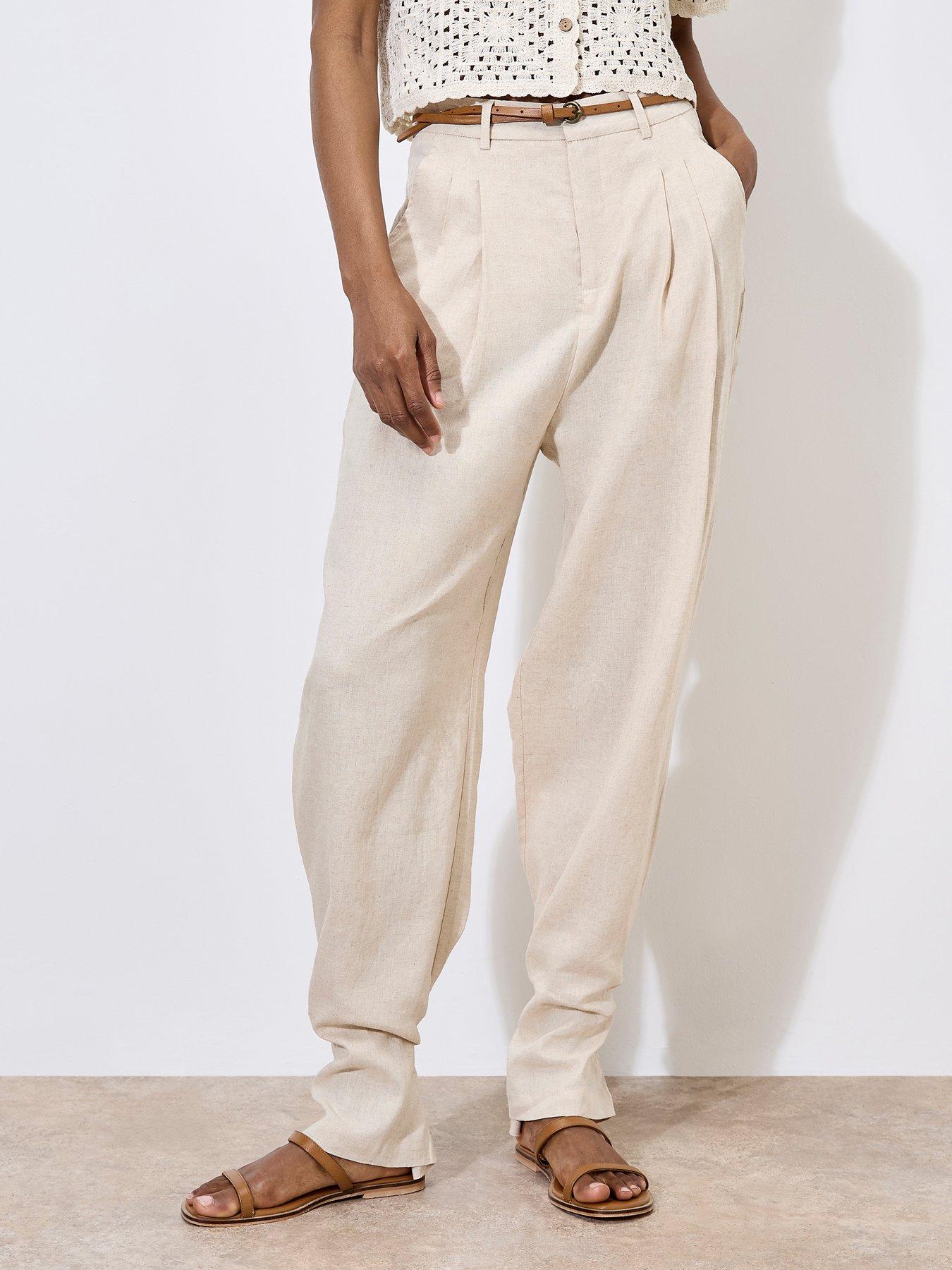 apricot-pleated-wide-leg-cuff-trouser-creamdetail