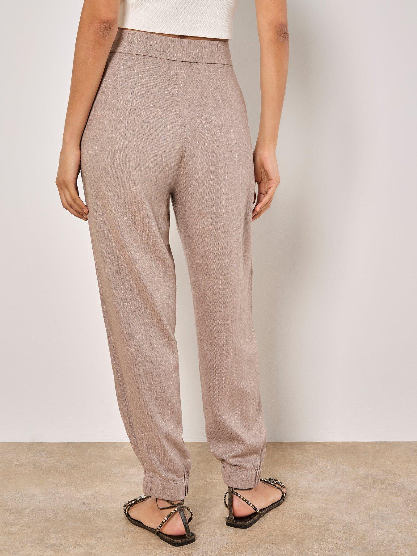 apricot-slub-linen-mix-jogger-brownstillFront