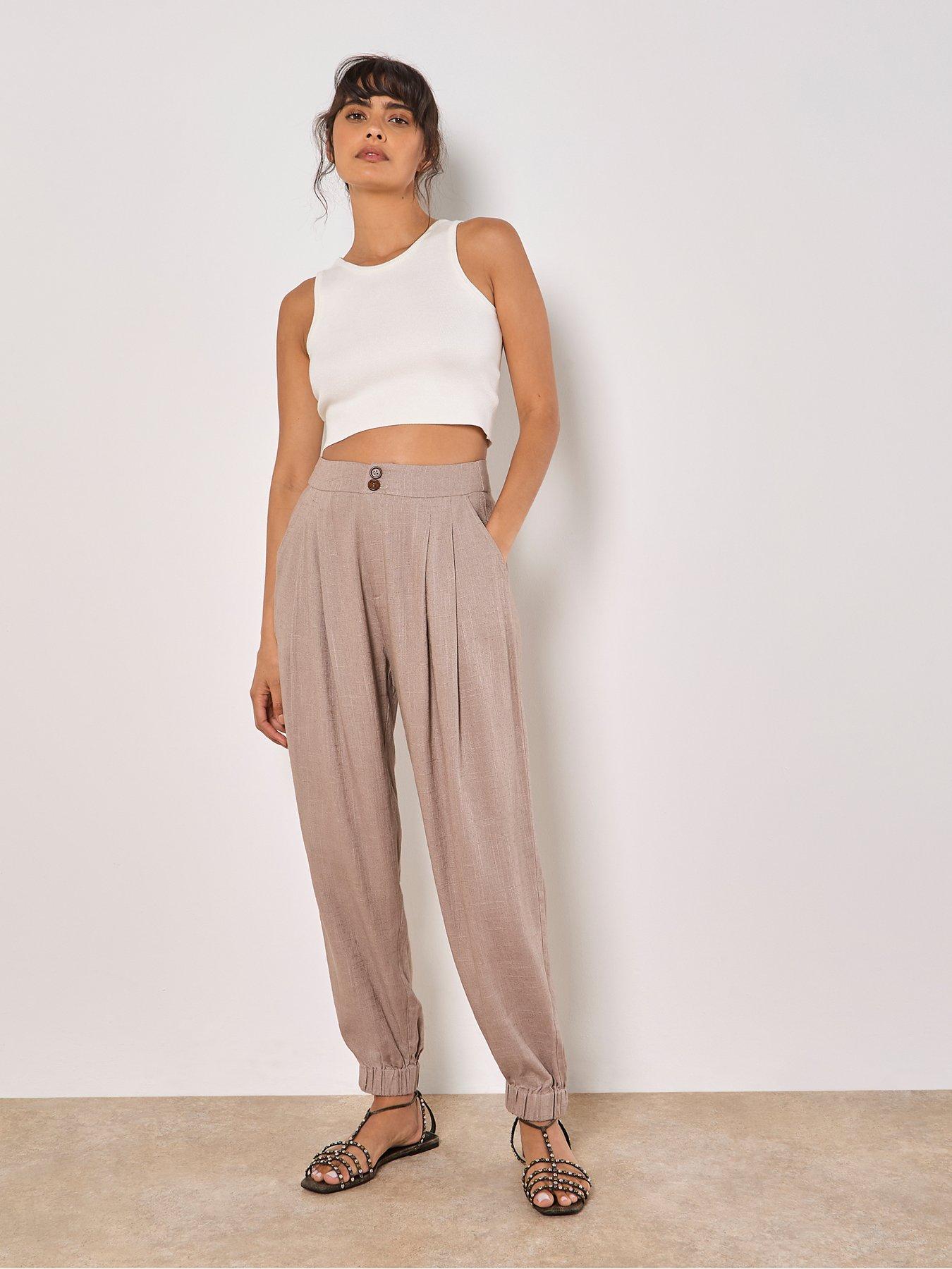 apricot-slub-linen-mix-jogger-brownback