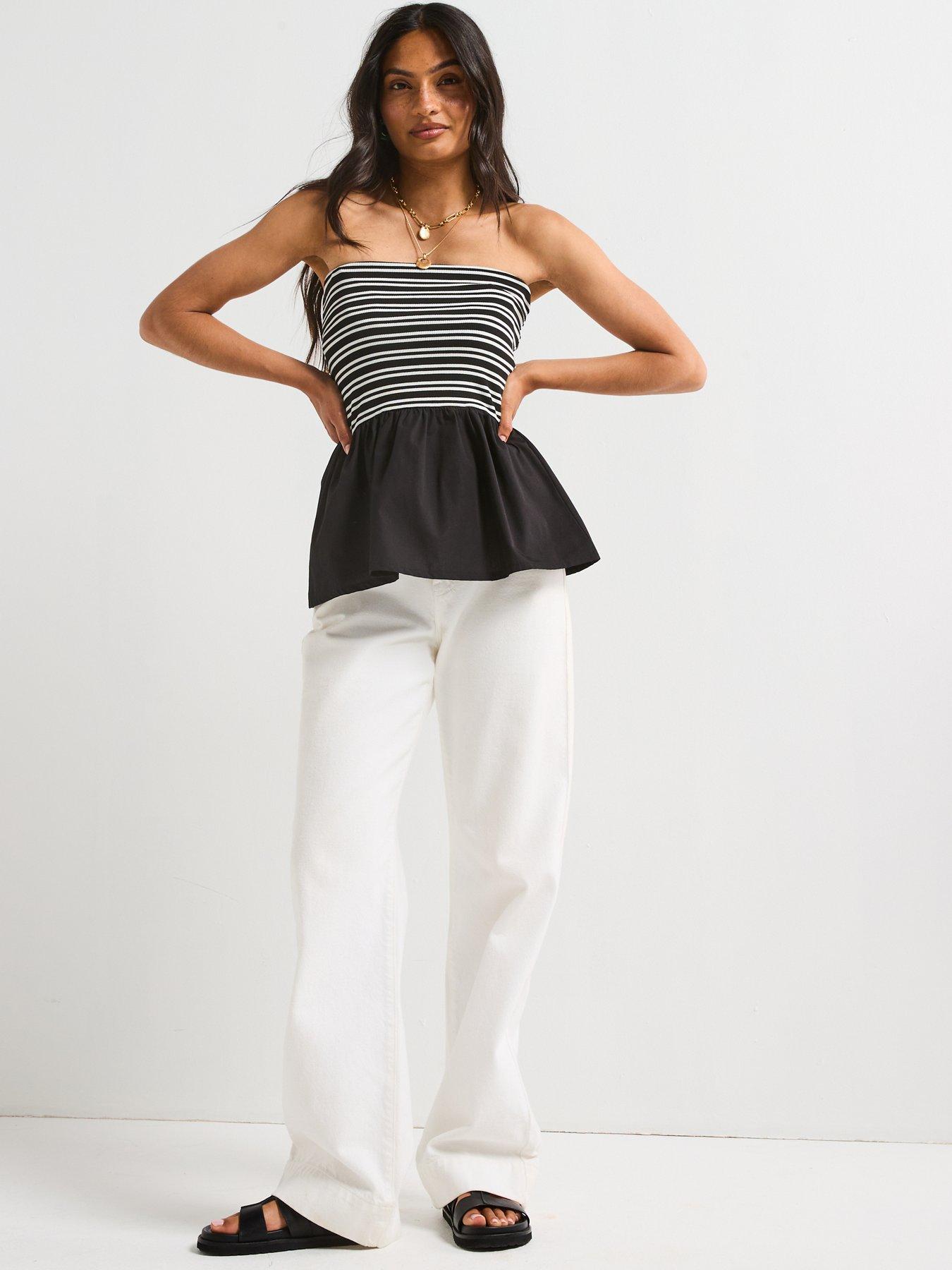 v-by-very-strapless-woven-mix-peplum-top-monoback