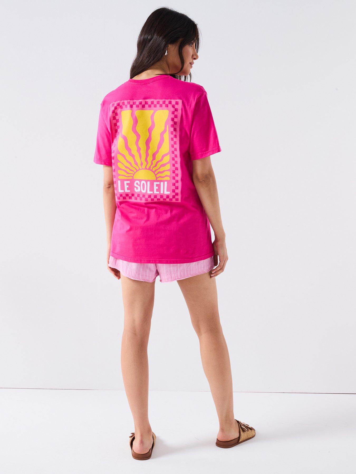 Image of V by Very Sun Oversized Graphic T-Shirt - Pink