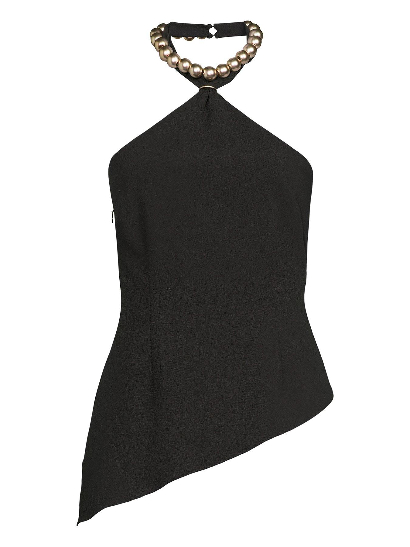 michelle-keegan-necklace-halter-top-blackdetail