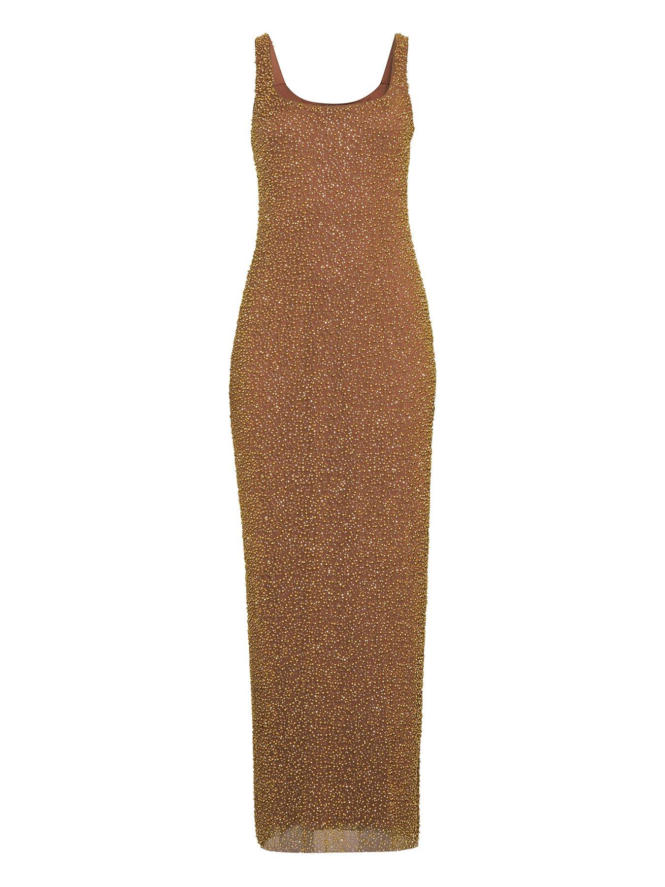 slim fit dress slacks BABY PLEASE MINI DRESS IN GOLD  AKIRA