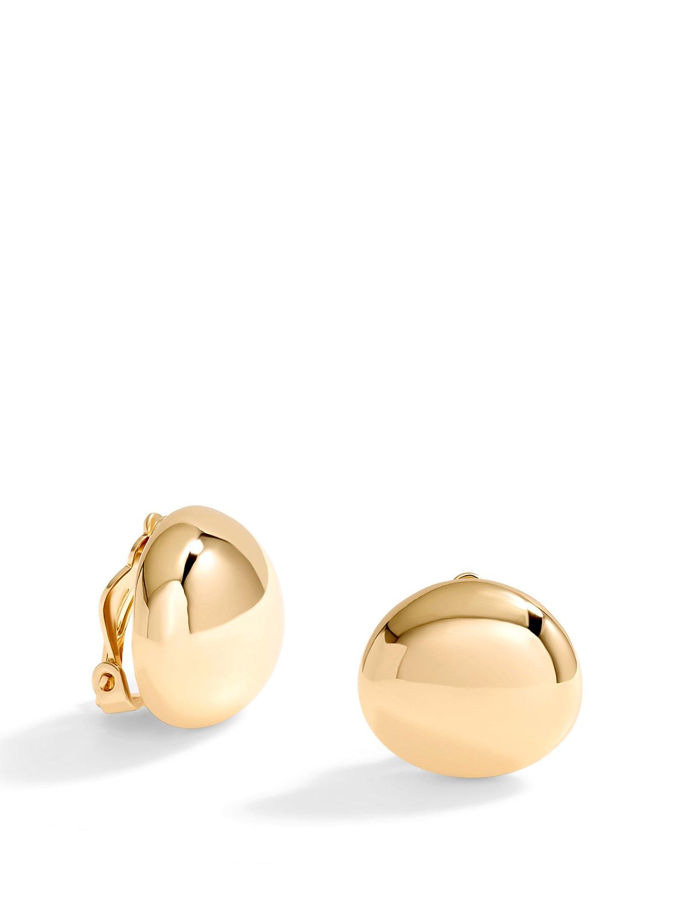 Image of Jon Richard Jon Richard Gold Plated Polished Clip Earrings