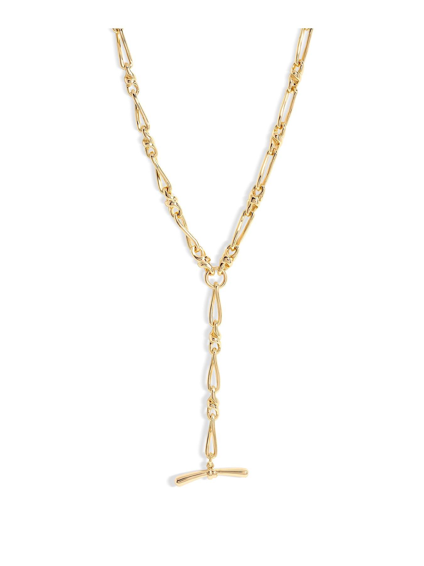 undefined Jon Richard Gold Plated T Bar Necklace
