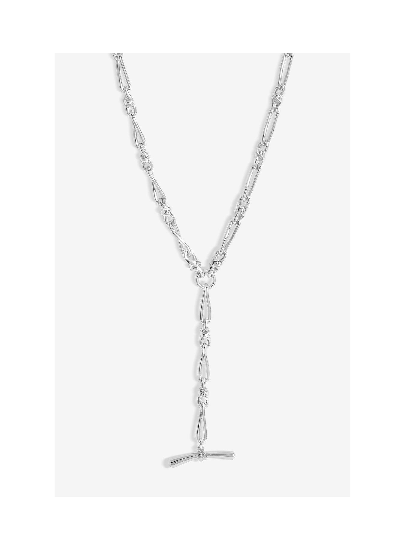 Jon Richard Jon Richard Silver Plated T Bar Necklace