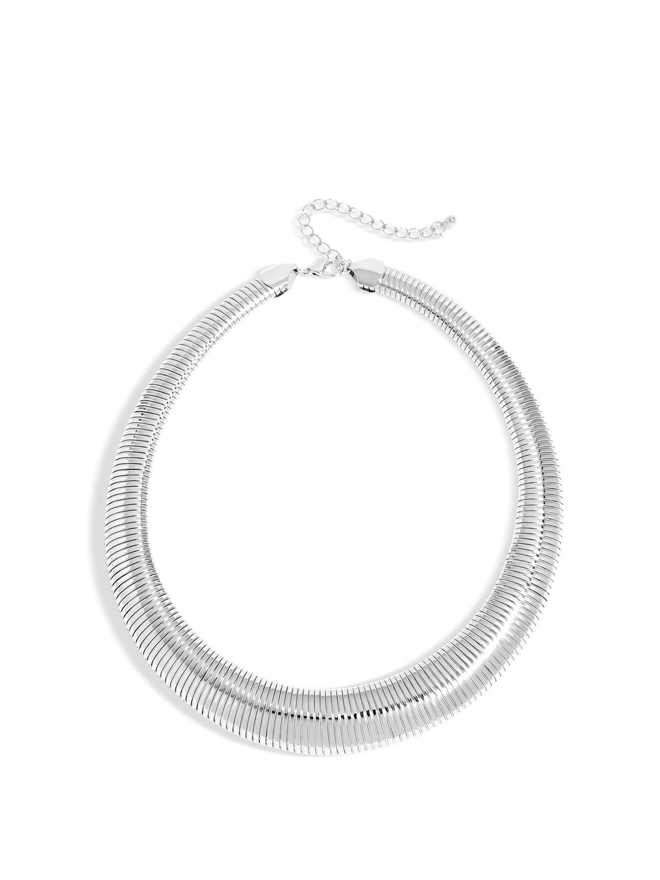 Jon Richard Jon Richard Silver Plated Statement Omega Necklace