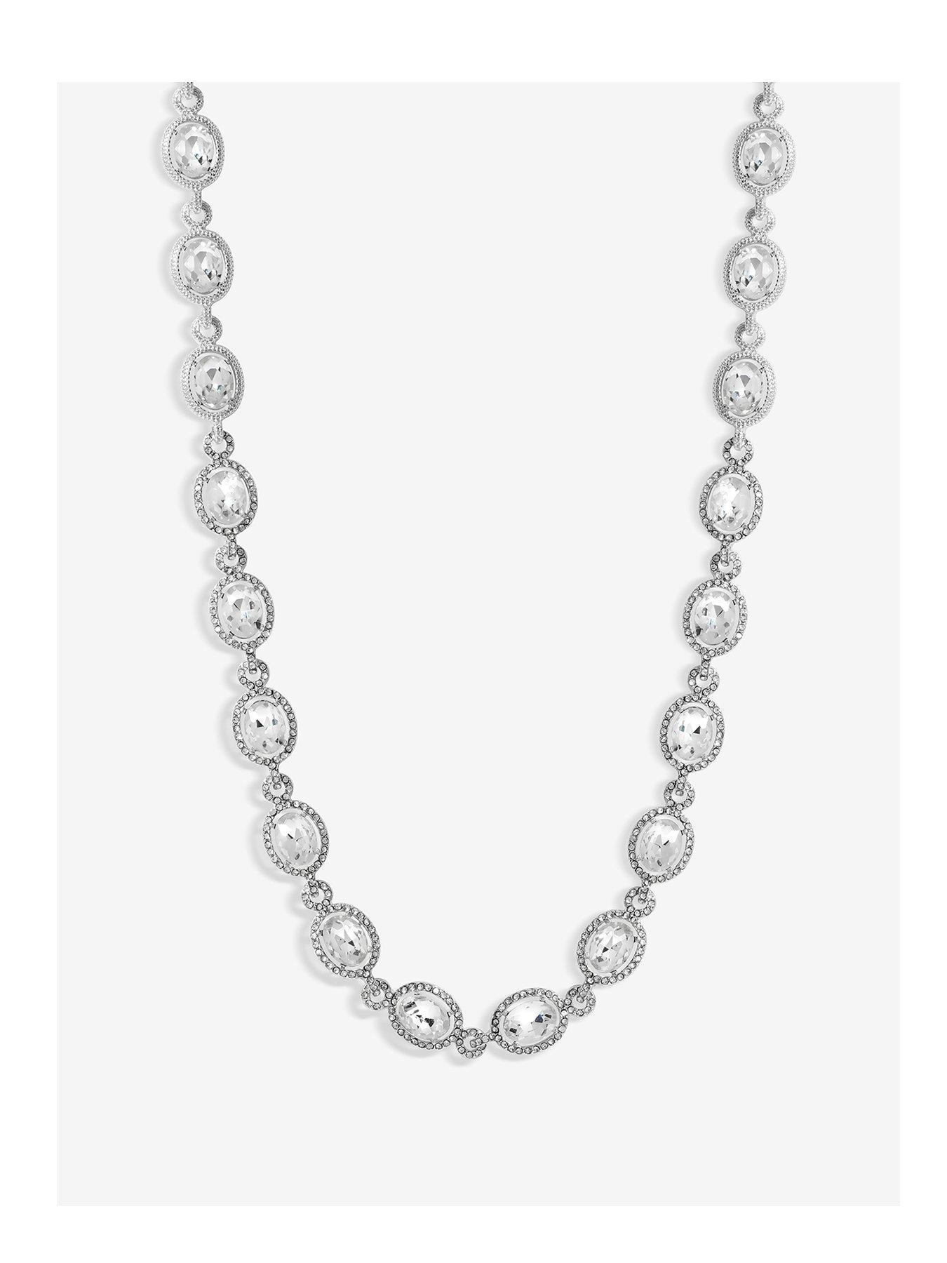 undefined Jon Richard Silver Plated Crystal Halo Necklace