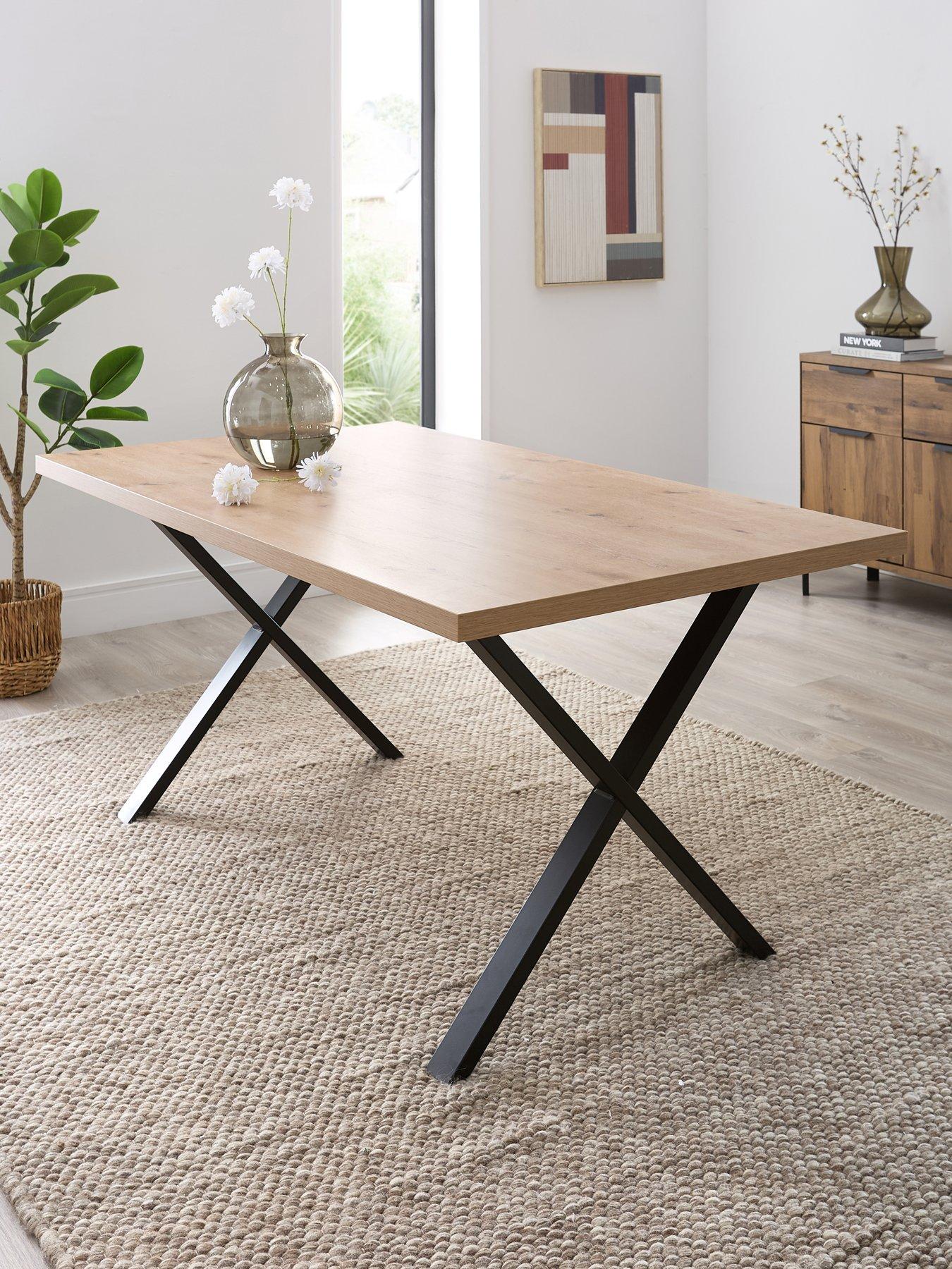 Image of Very Home Mateo 160cm Dining Table - Artisan Oak/black