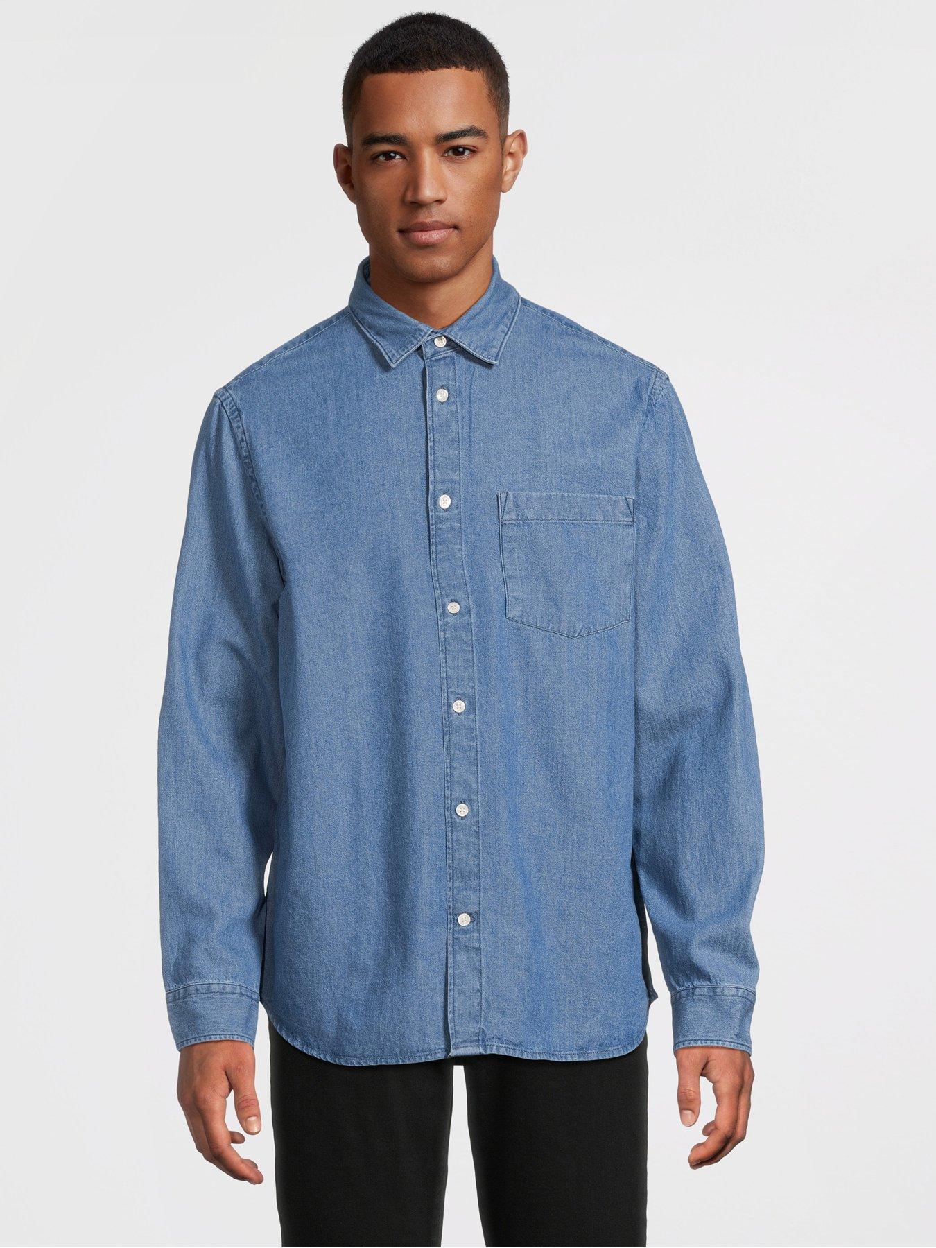 Selected Homme Regular Fit Long Sleeve Denim Shirt - Blue