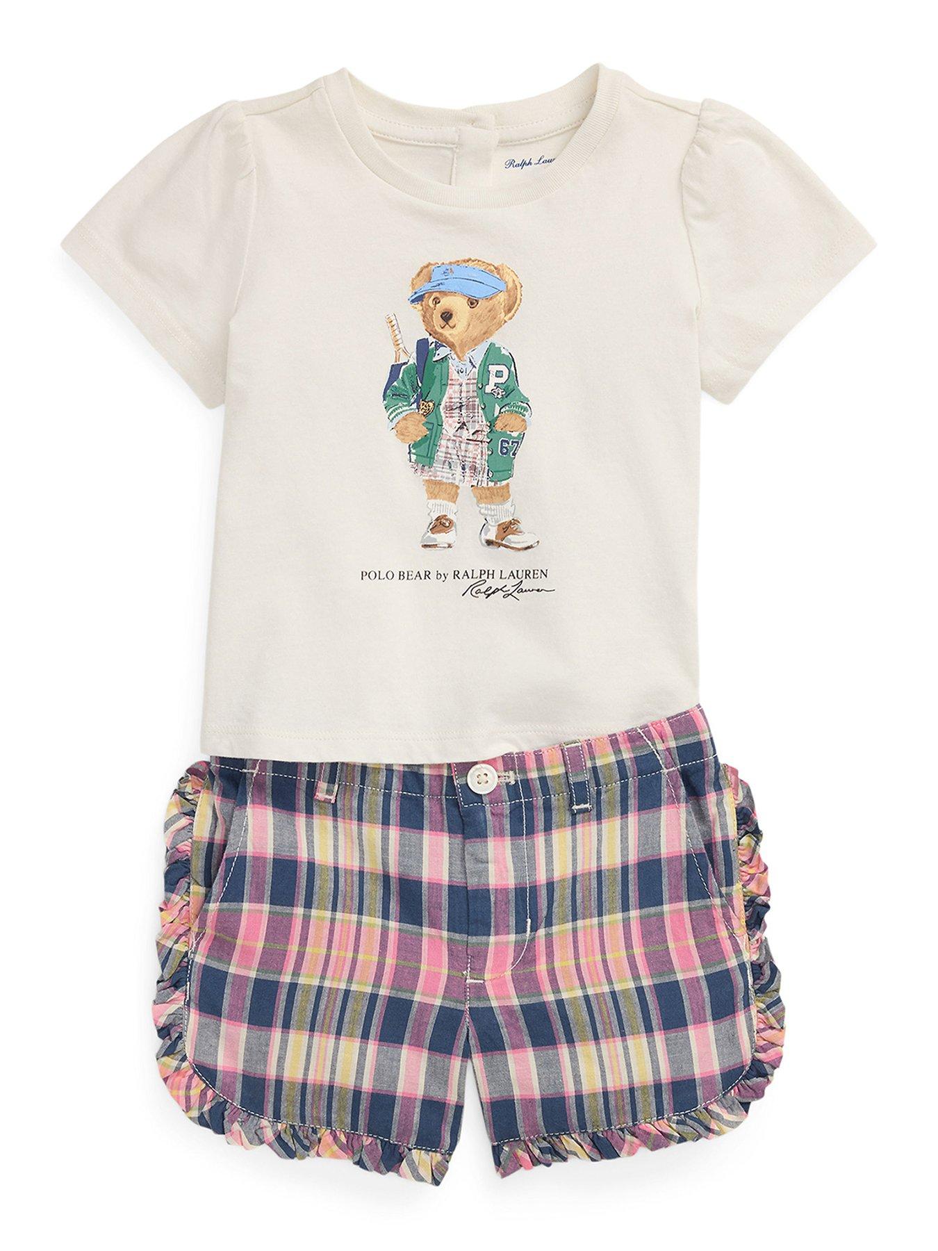 Polo Ralph Lauren Baby Girls Bear T-Shirt And Short Set - Pink