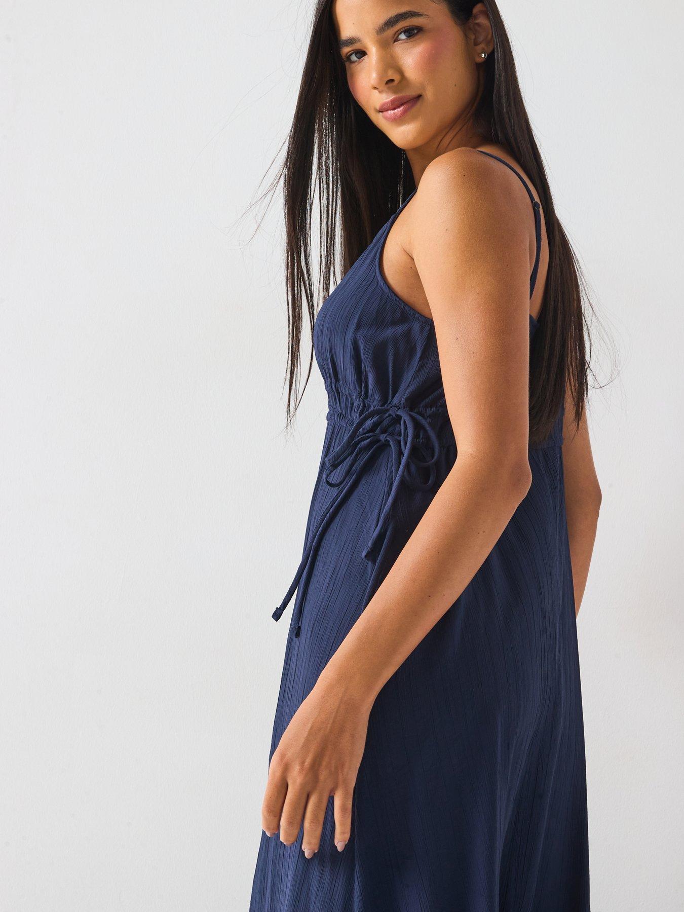 Image 5 of 6 of Only Billy Sleeveless String Midi Dress - Navy