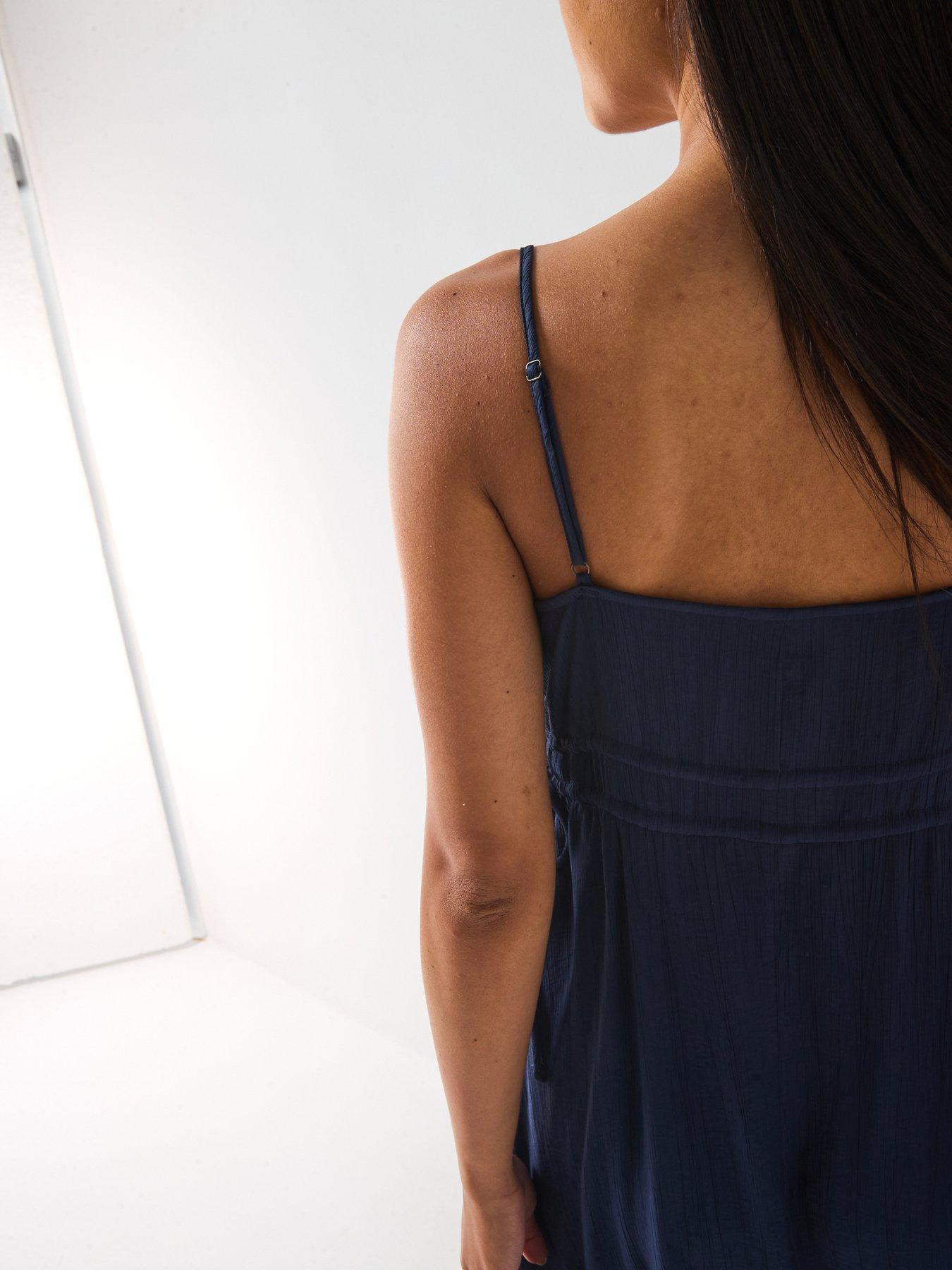 Image 6 of 6 of Only Billy Sleeveless String Midi Dress - Navy
